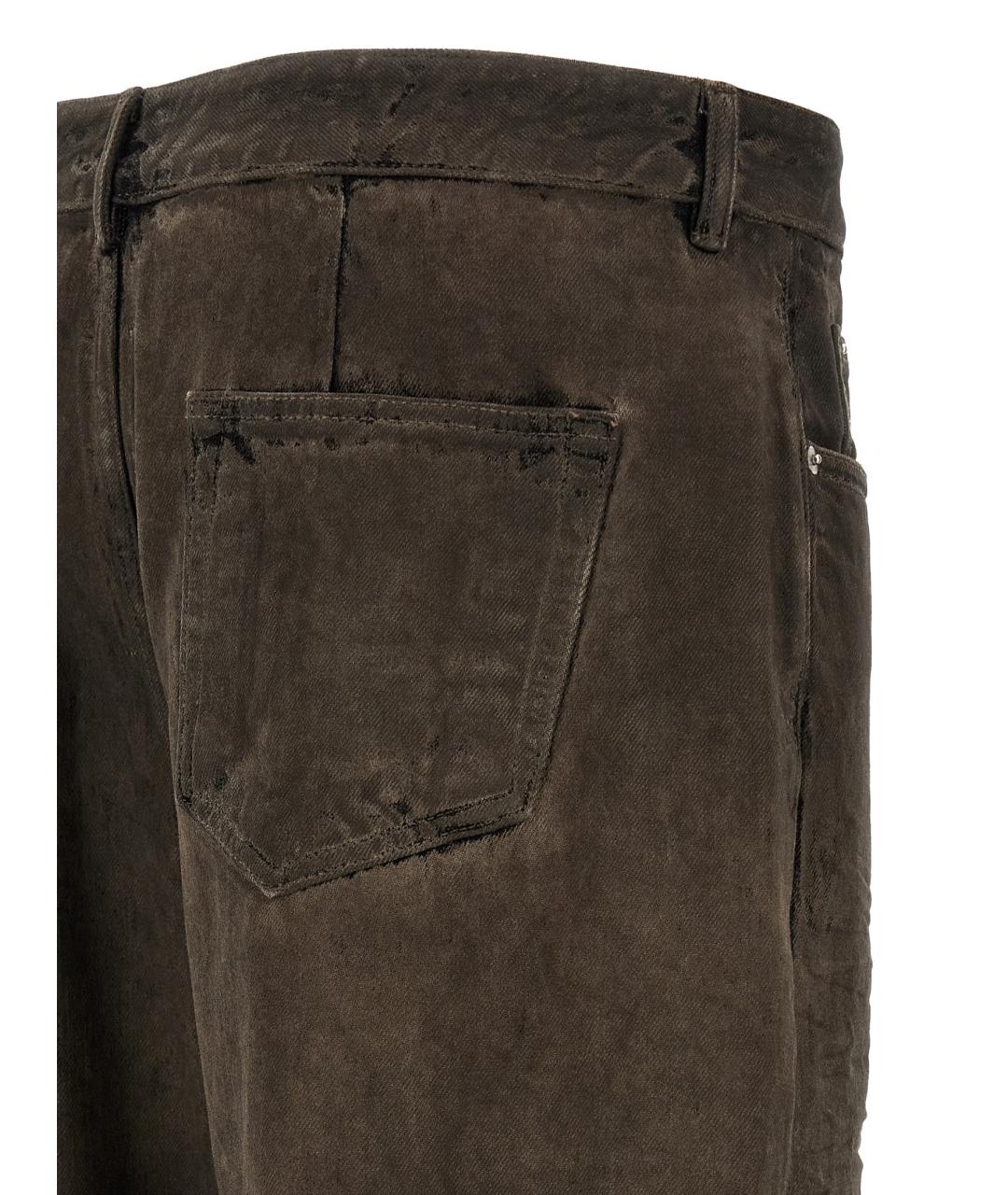 RICK OWENS DRKSHDW Коричневые хлопковые прямые джинсы, фото 4
