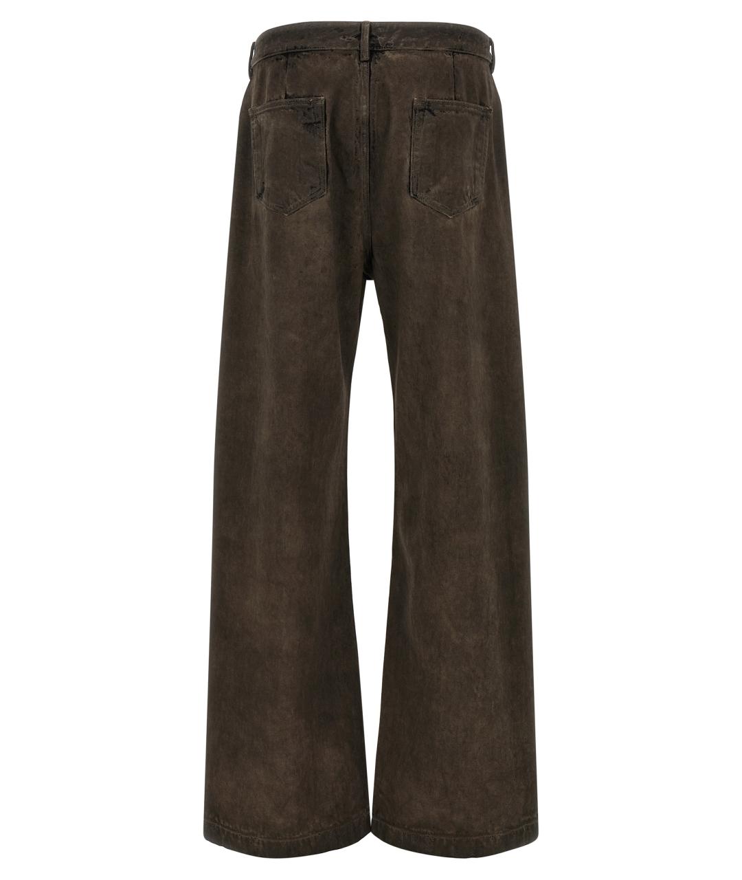 RICK OWENS DRKSHDW Коричневые хлопковые прямые джинсы, фото 2