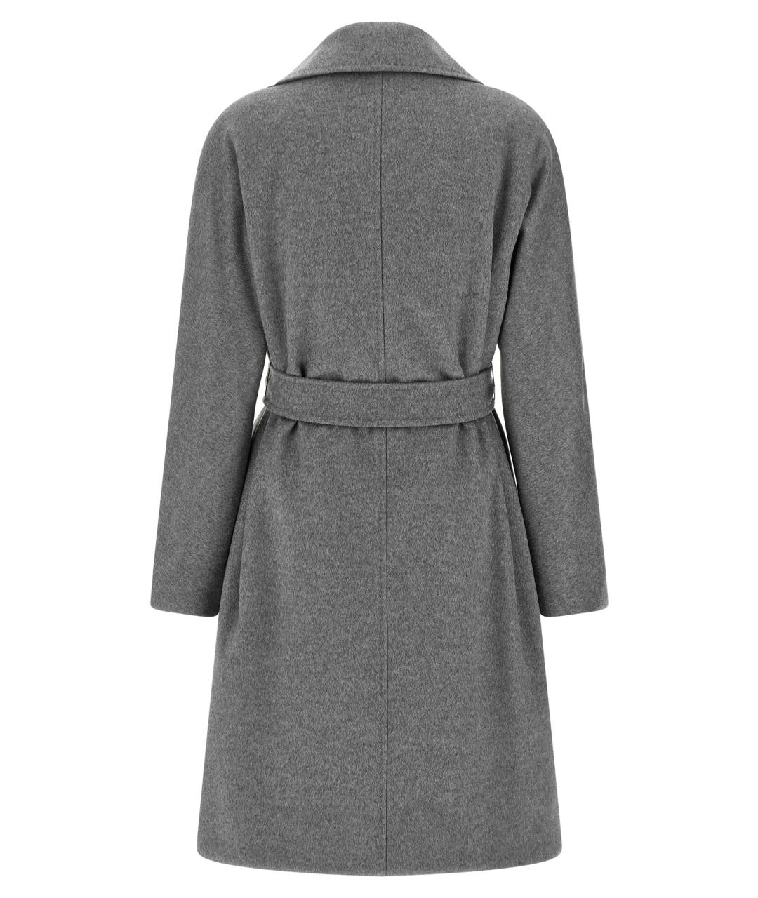MAX MARA STUDIO Серое шерстяное пальто, фото 2