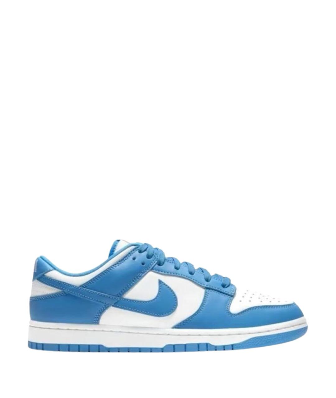 NIKE Голубые кожаные низкие кроссовки / кеды, фото 1