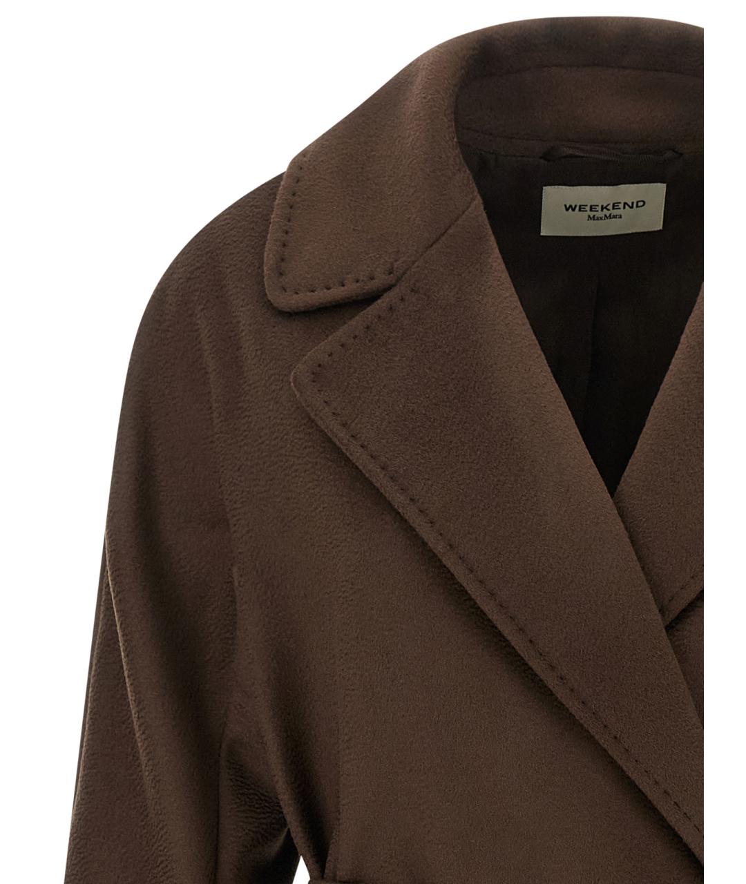 WEEKEND MAX MARA Коричневое шерстяное пальто, фото 3