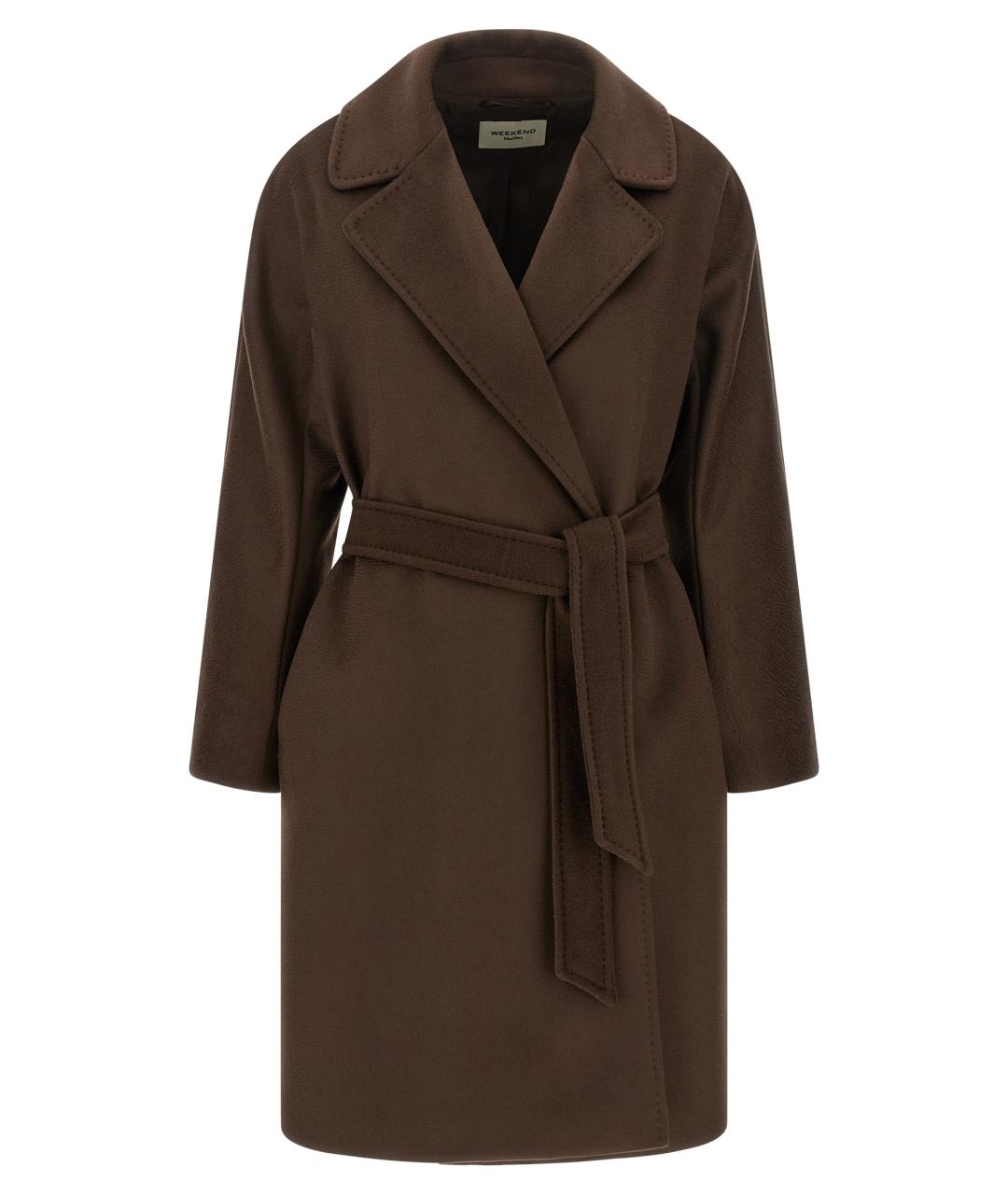 WEEKEND MAX MARA Коричневое шерстяное пальто, фото 1