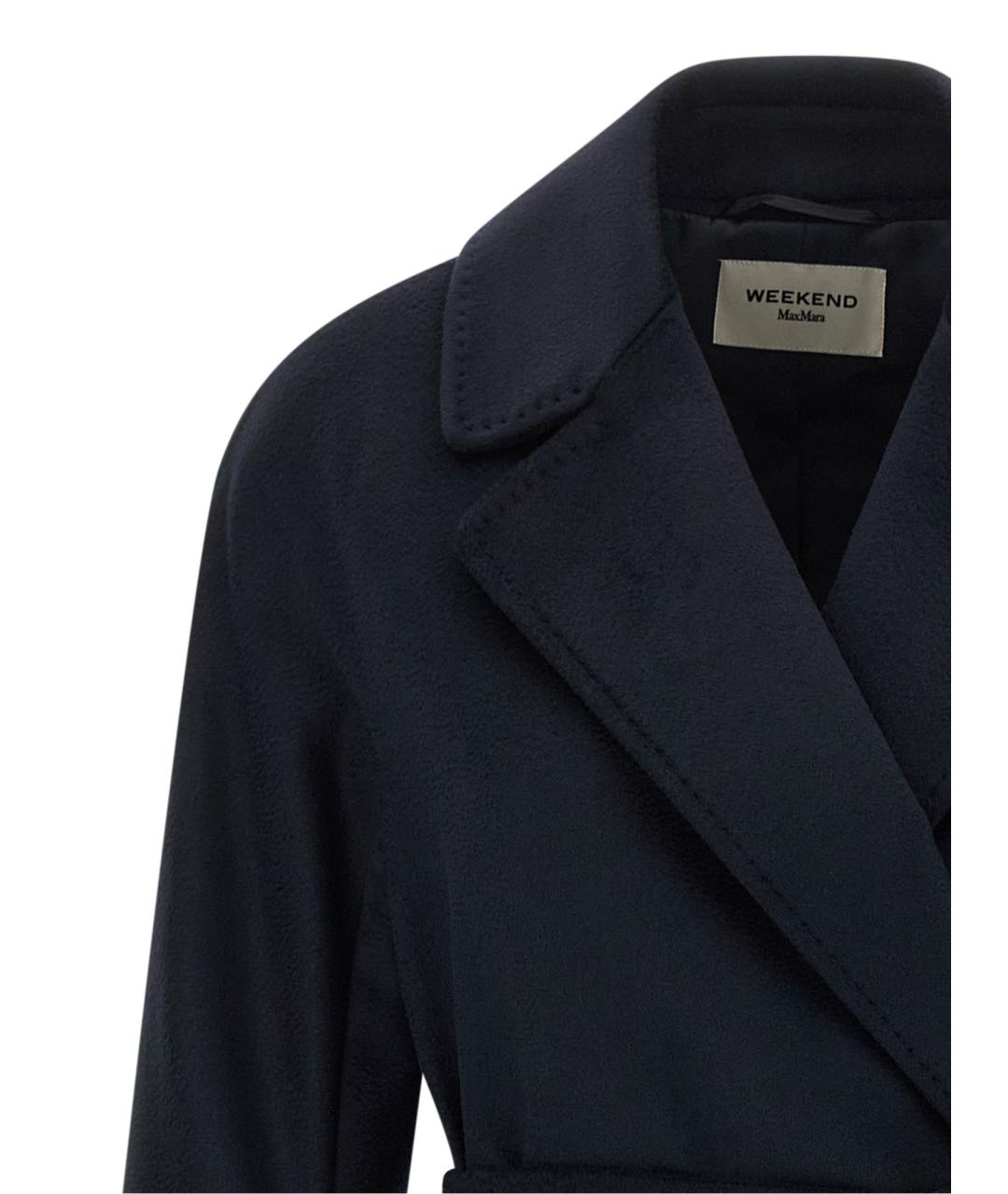 WEEKEND MAX MARA Синее шерстяное пальто, фото 3
