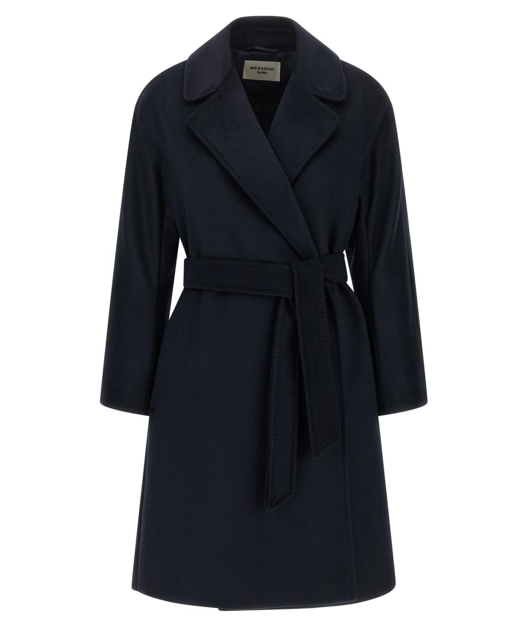 WEEKEND MAX MARA Синее шерстяное пальто, фото 1