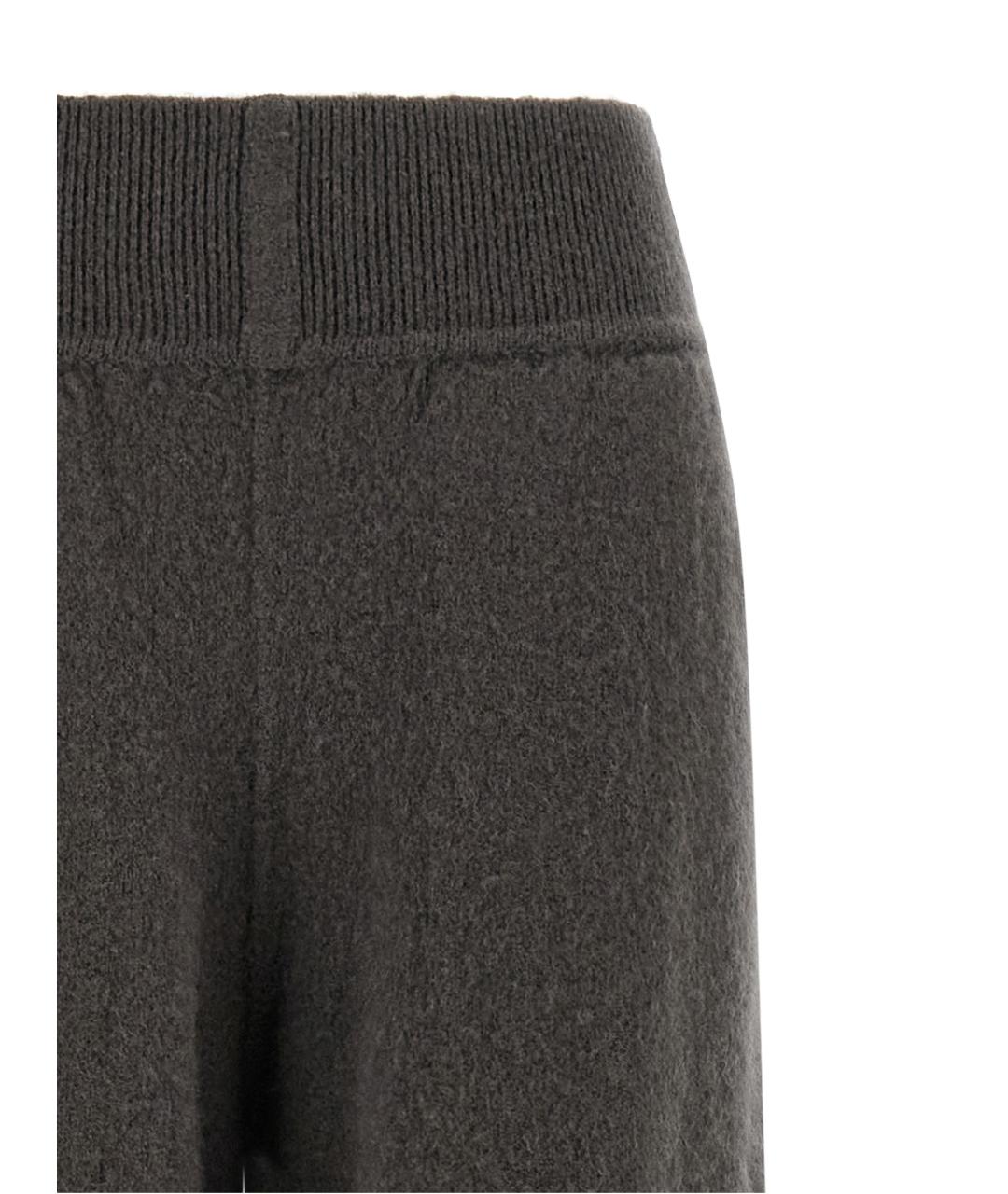 RICK OWENS Серые кашемировые прямые брюки, фото 3