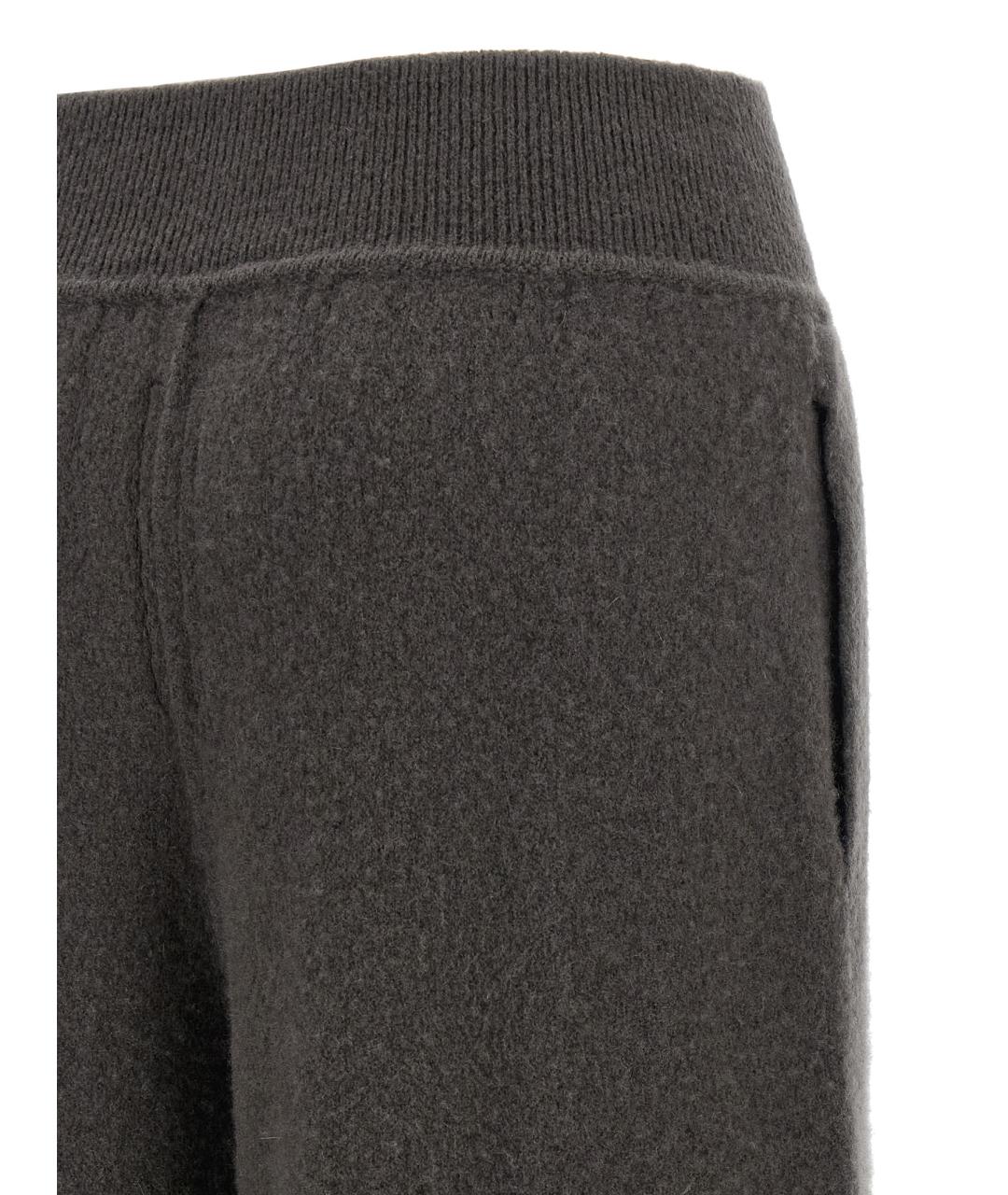 RICK OWENS Серые кашемировые прямые брюки, фото 4
