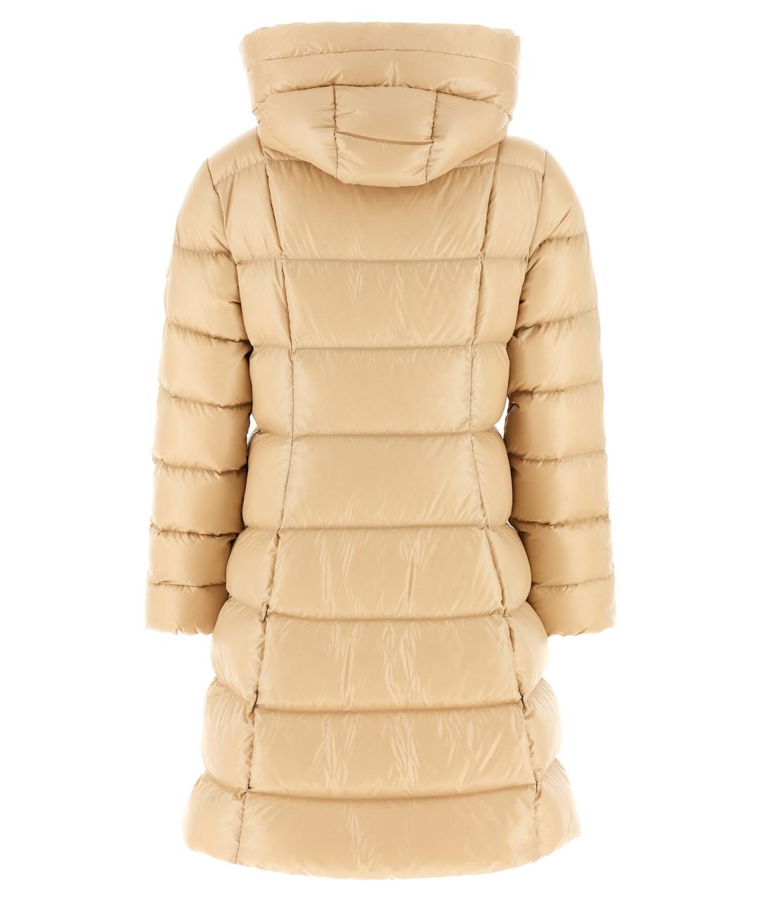 MONCLER Бежевый полиамидовый пуховик, фото 2