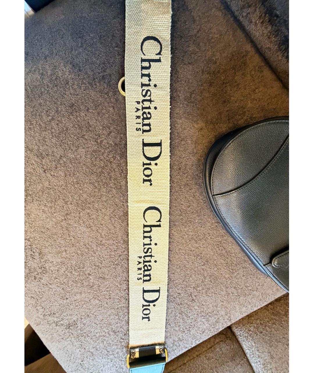 CHRISTIAN DIOR Черная кожаная сумка с короткими ручками, фото 3