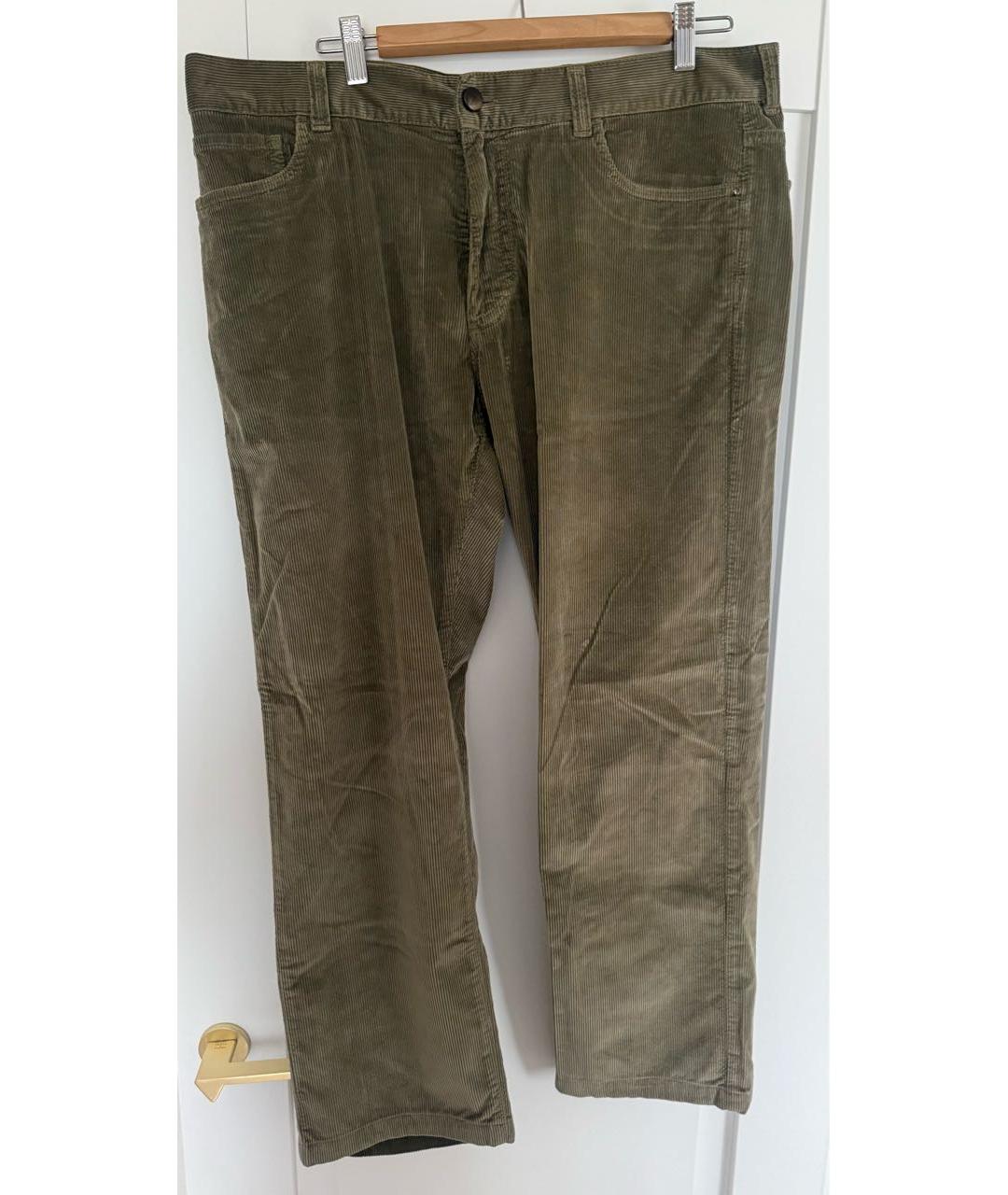 CANALI Хаки хлопковые повседневные брюки, фото 6