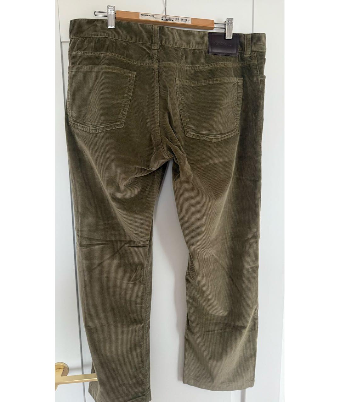 CANALI Хаки хлопковые повседневные брюки, фото 2