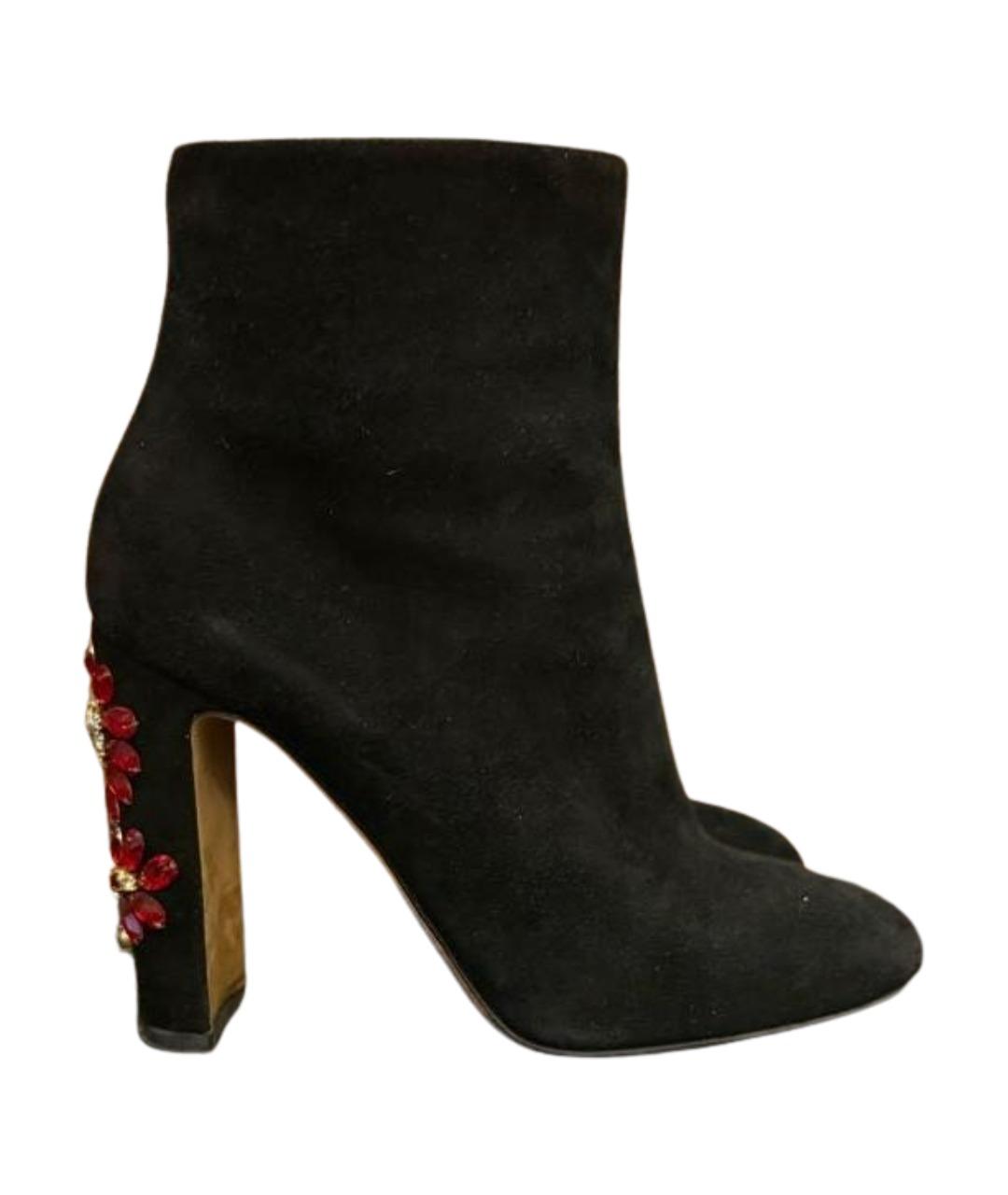 DOLCE&GABBANA Черные замшевые ботильоны, фото 1