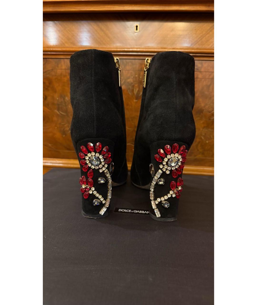DOLCE&GABBANA Черные замшевые ботильоны, фото 2