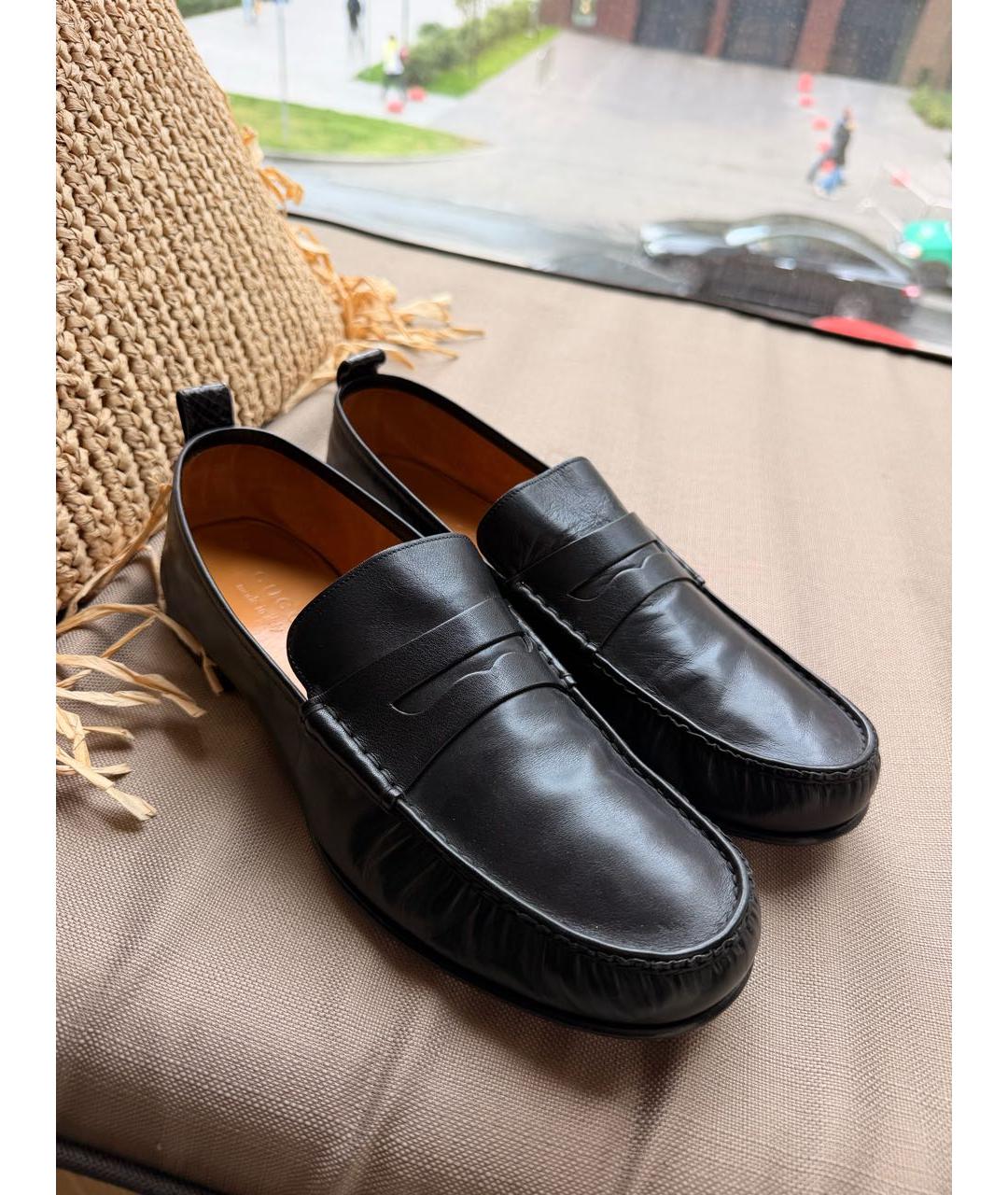 GUCCI Черные кожаные лоферы, фото 3