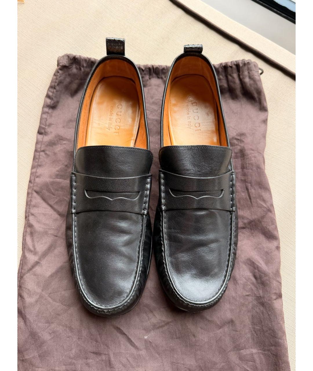 GUCCI Черные кожаные лоферы, фото 2