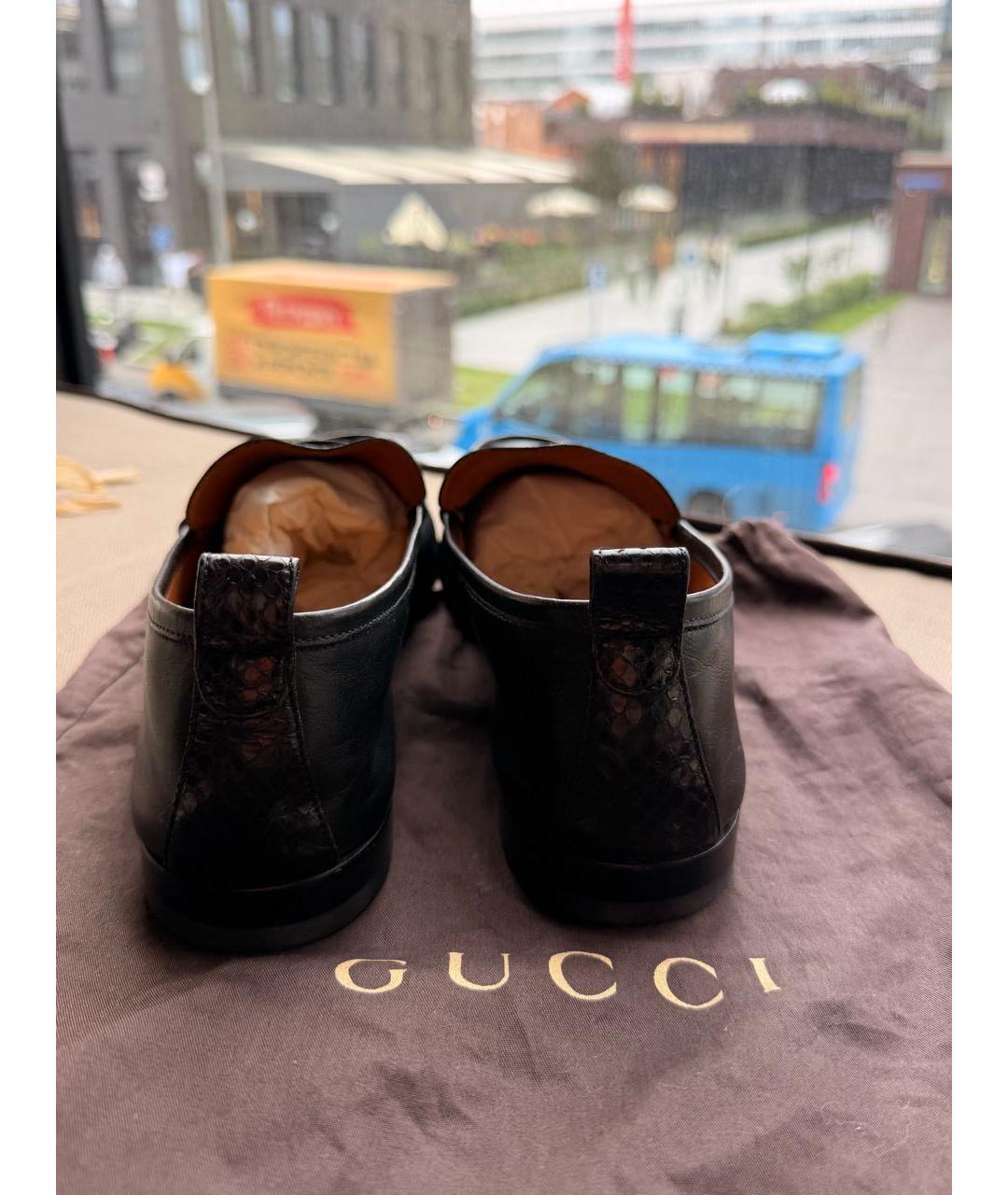 GUCCI Черные кожаные лоферы, фото 4