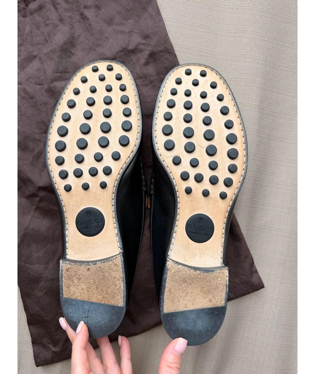 GUCCI Черные кожаные лоферы, фото 7
