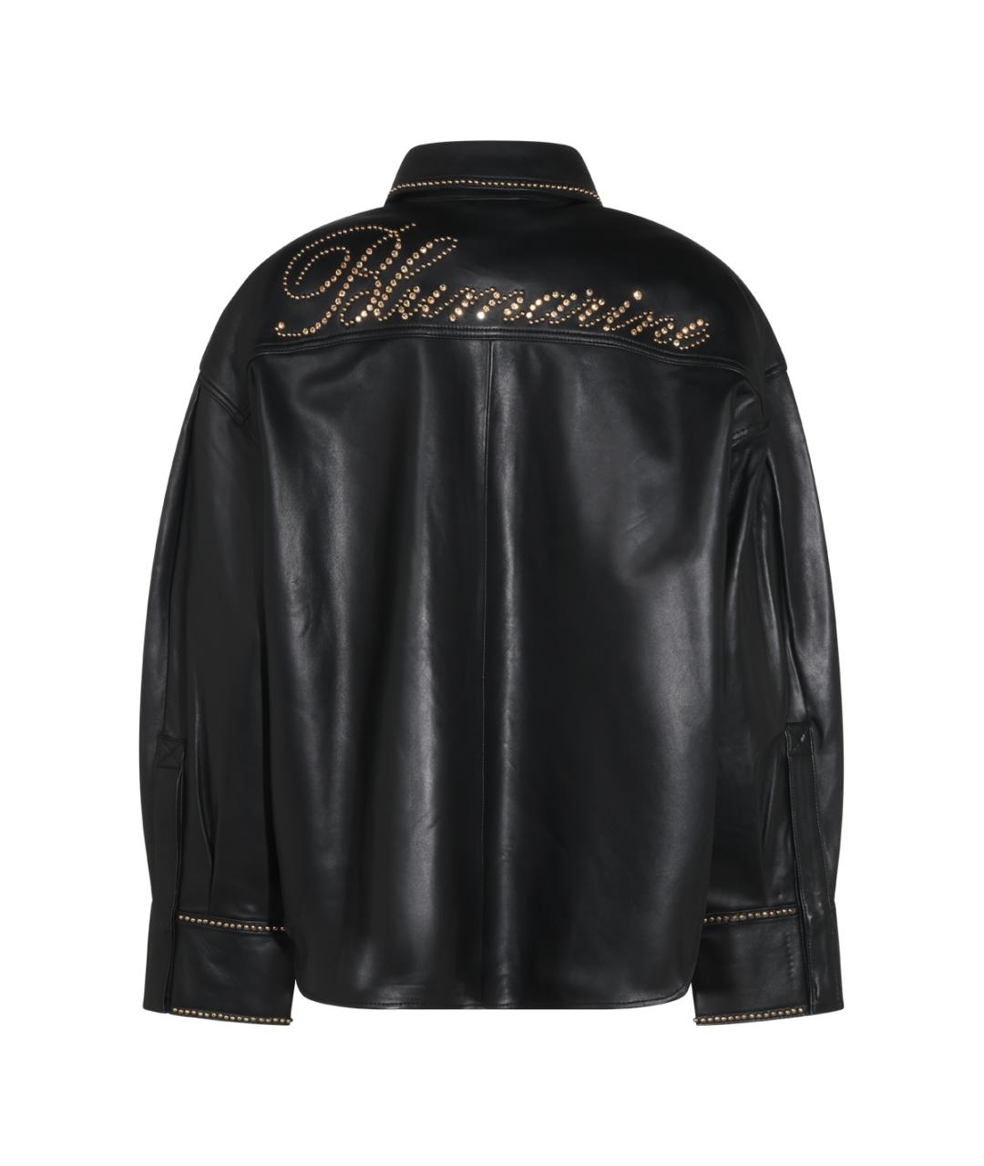 BLUMARINE Черная кожаная рубашка, фото 2
