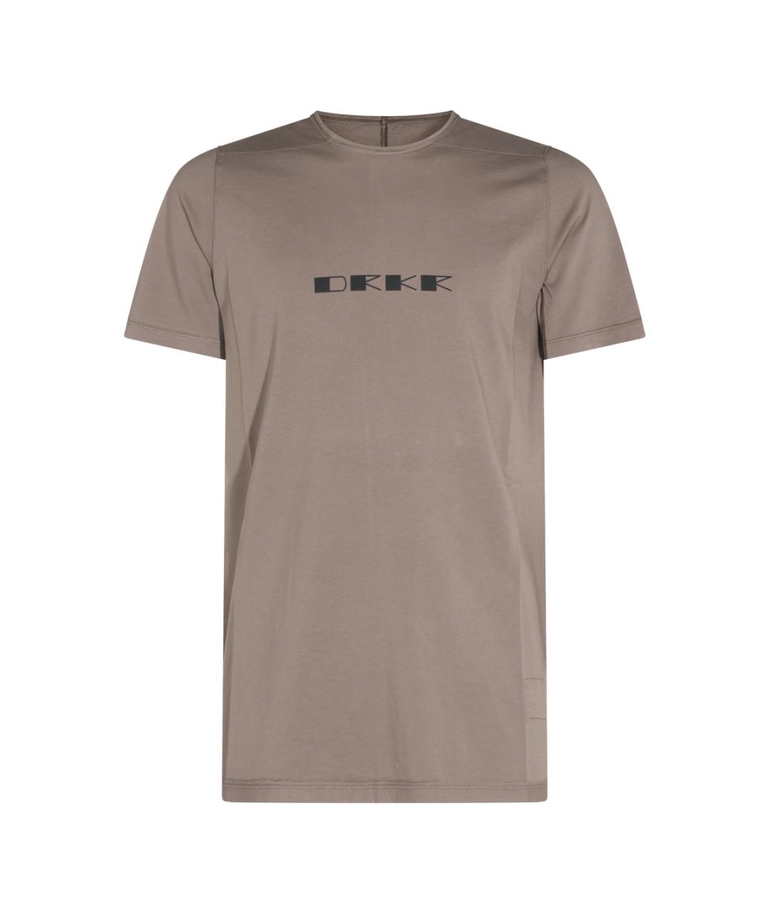 RICK OWENS DRKSHDW Бежевая хлопковая футболка, фото 1