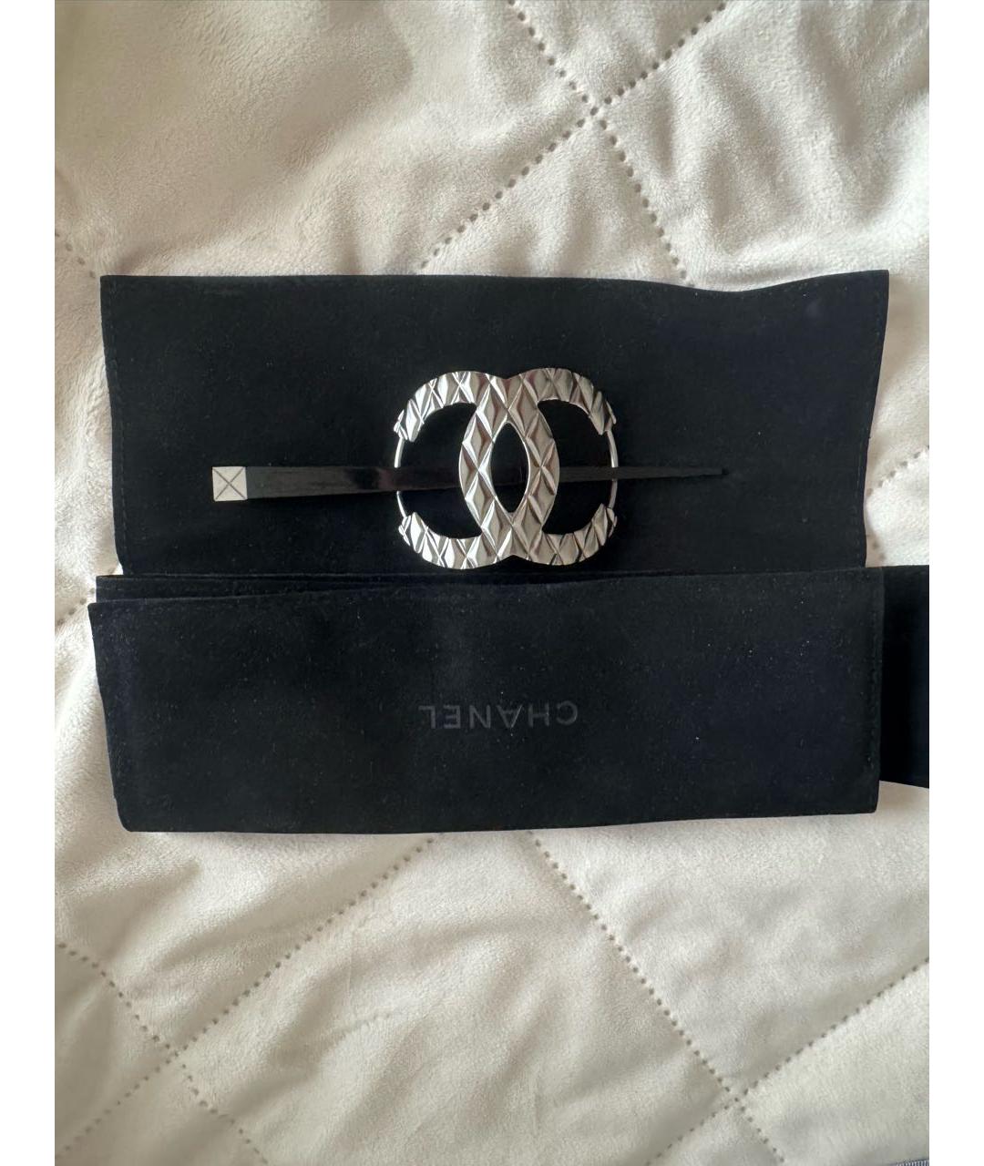 CHANEL Черная заколка, фото 6