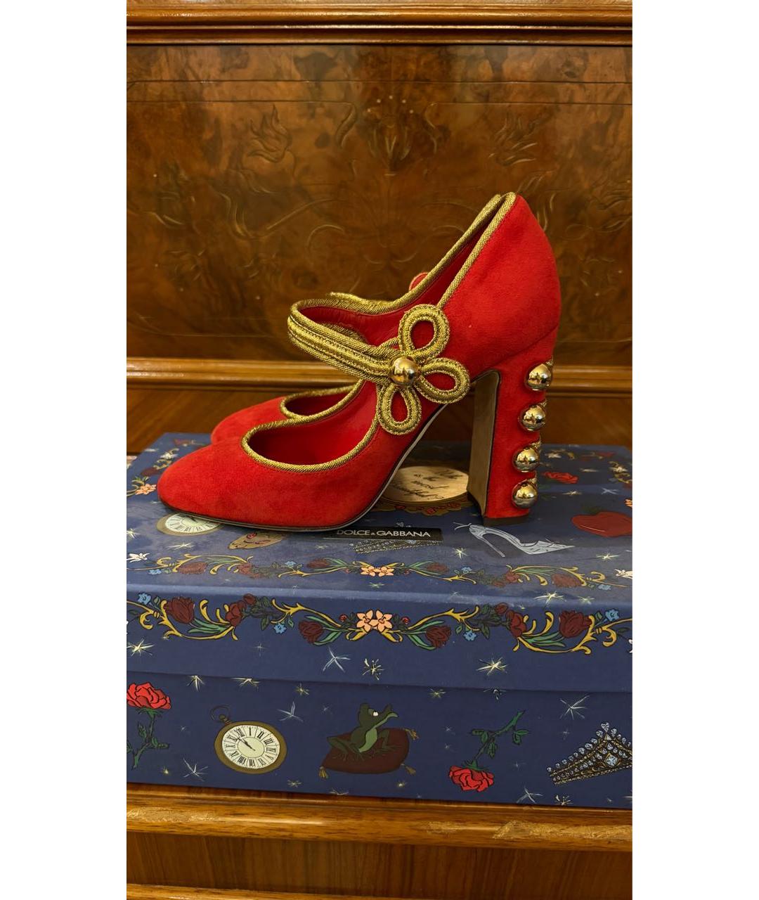 DOLCE&GABBANA Красные замшевые туфли, фото 8