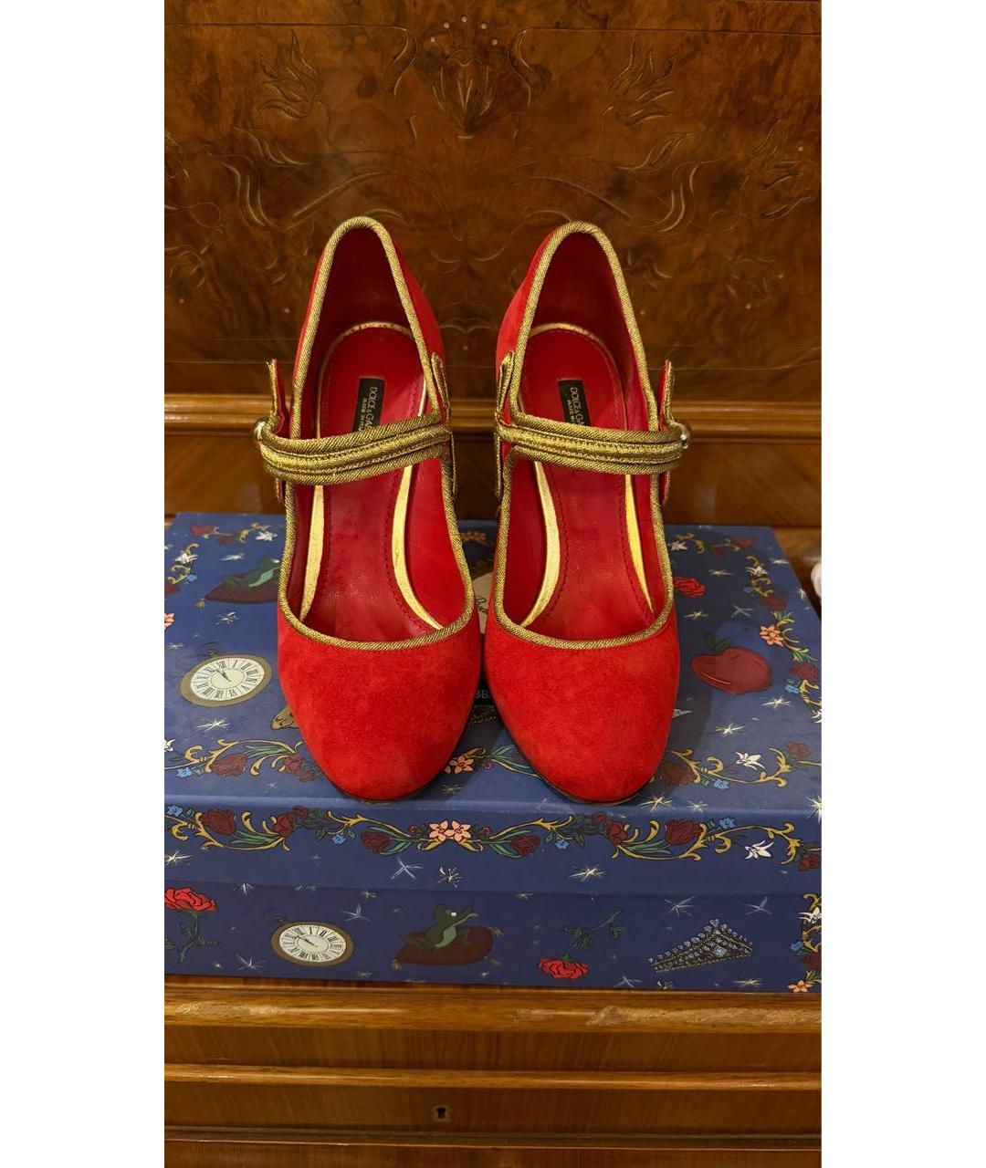DOLCE&GABBANA Красные замшевые туфли, фото 2