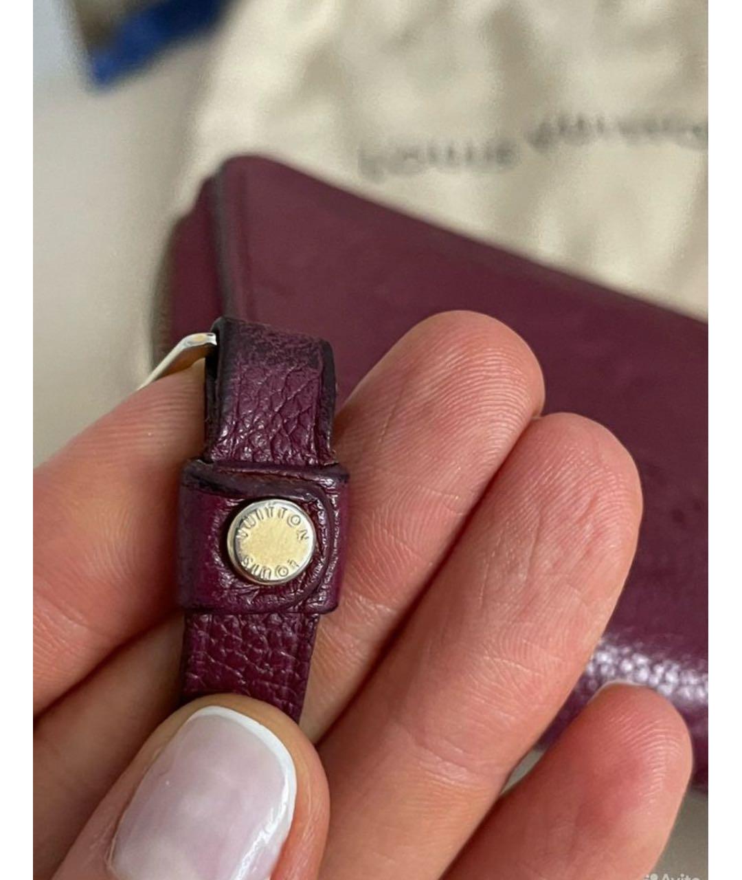 LOUIS VUITTON Бордовый кожаный кошелек, фото 7