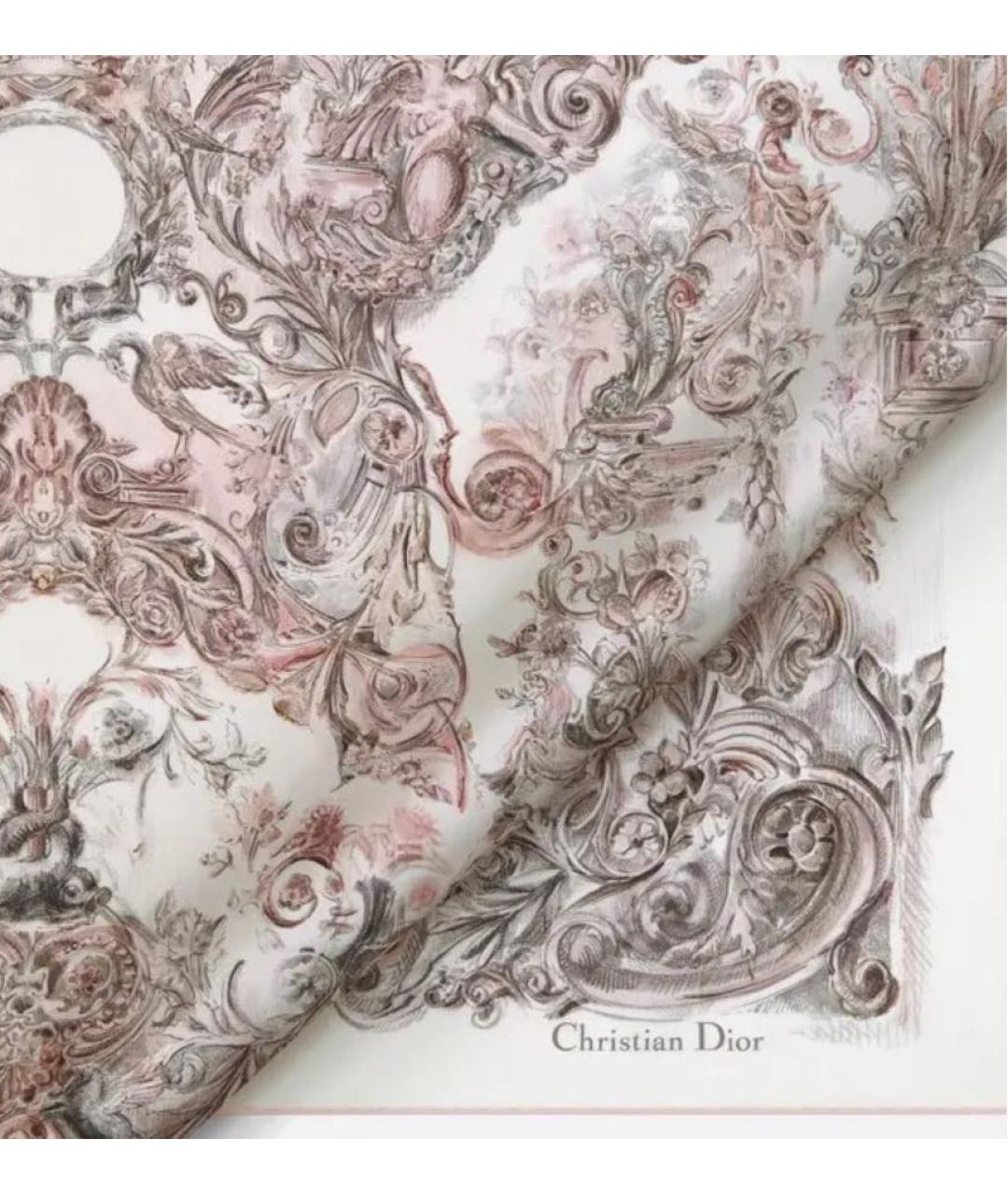 CHRISTIAN DIOR Розовый шелковый платок, фото 2