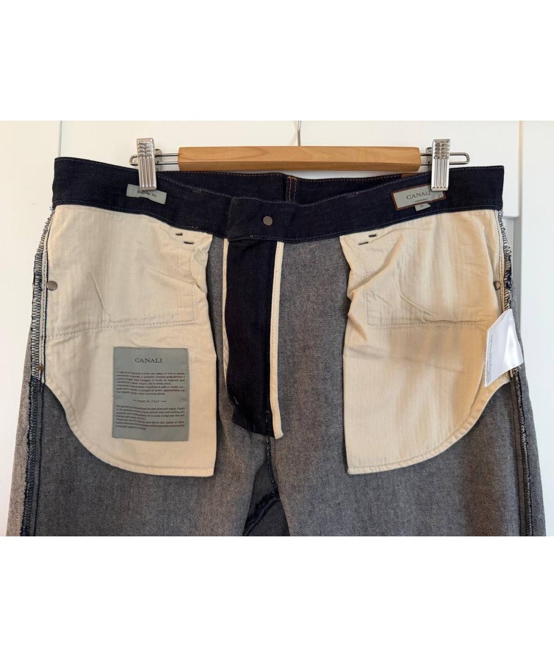 CANALI Темно-синие хлопковые повседневные брюки, фото 3