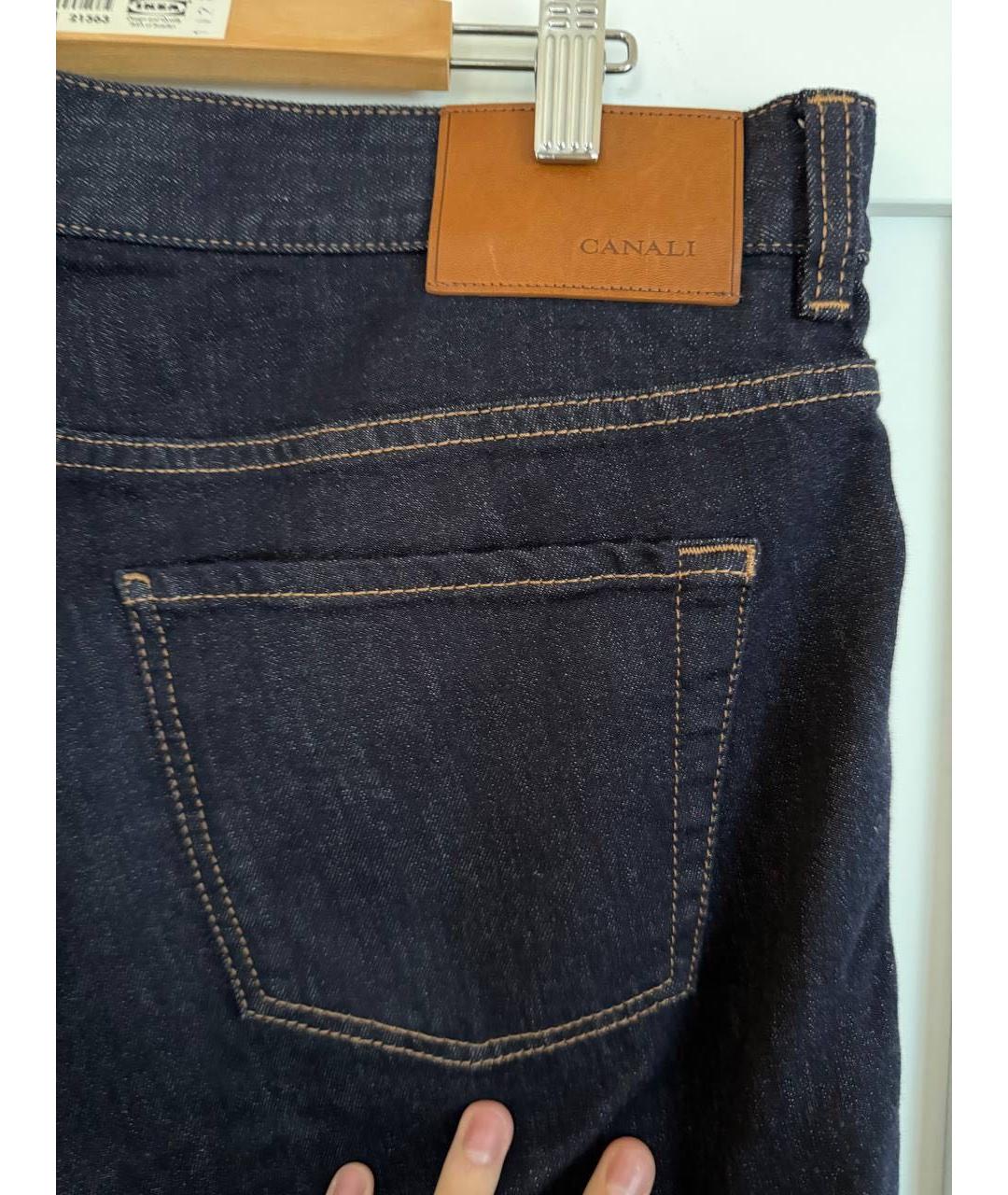 CANALI Темно-синие хлопковые повседневные брюки, фото 4