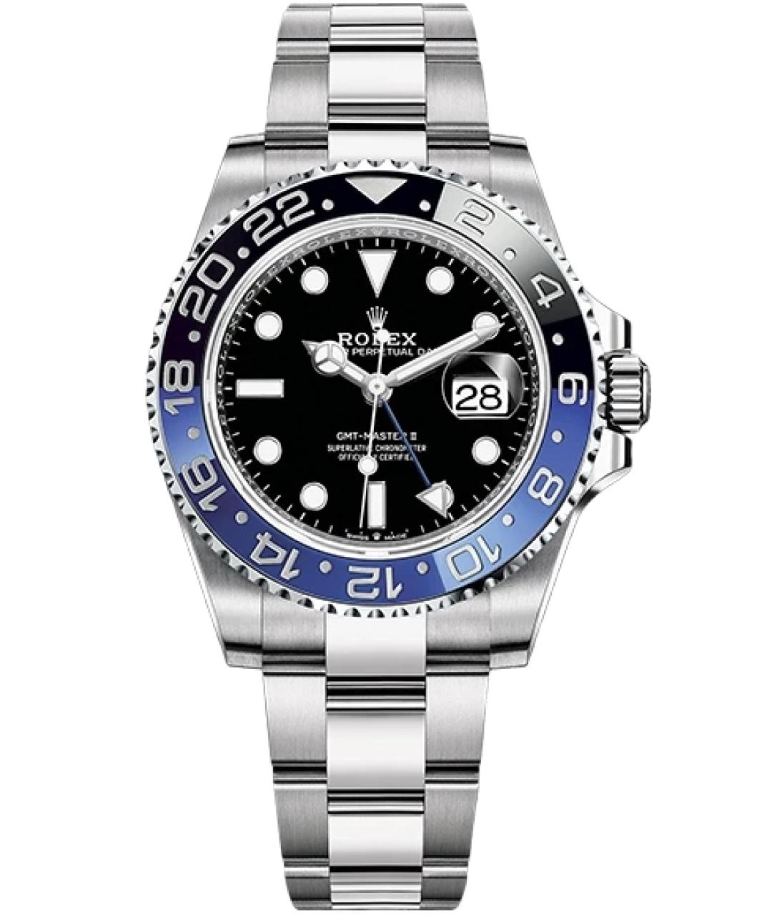 ROLEX Черные металлические часы, фото 8