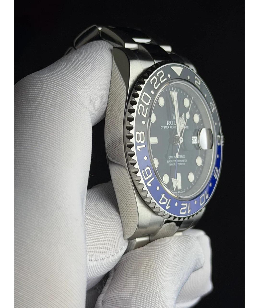 ROLEX Черные металлические часы, фото 4