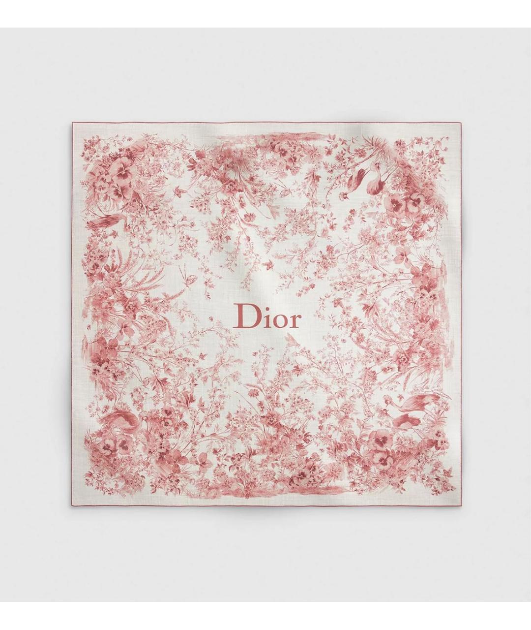 CHRISTIAN DIOR Розовый шерстяной платок, фото 5