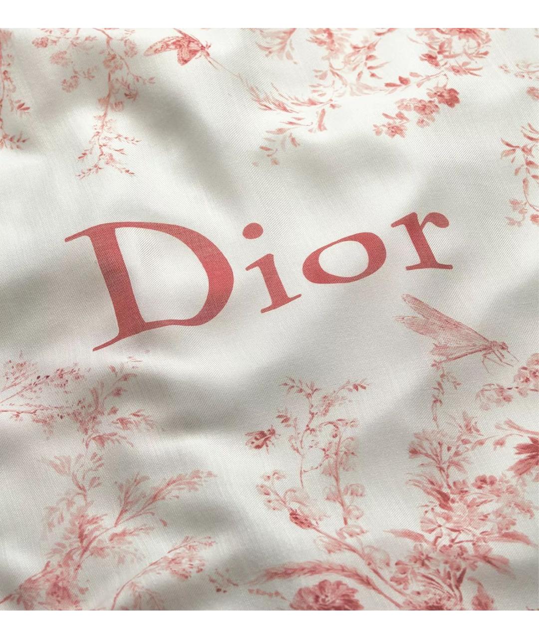 CHRISTIAN DIOR Розовый шерстяной платок, фото 4