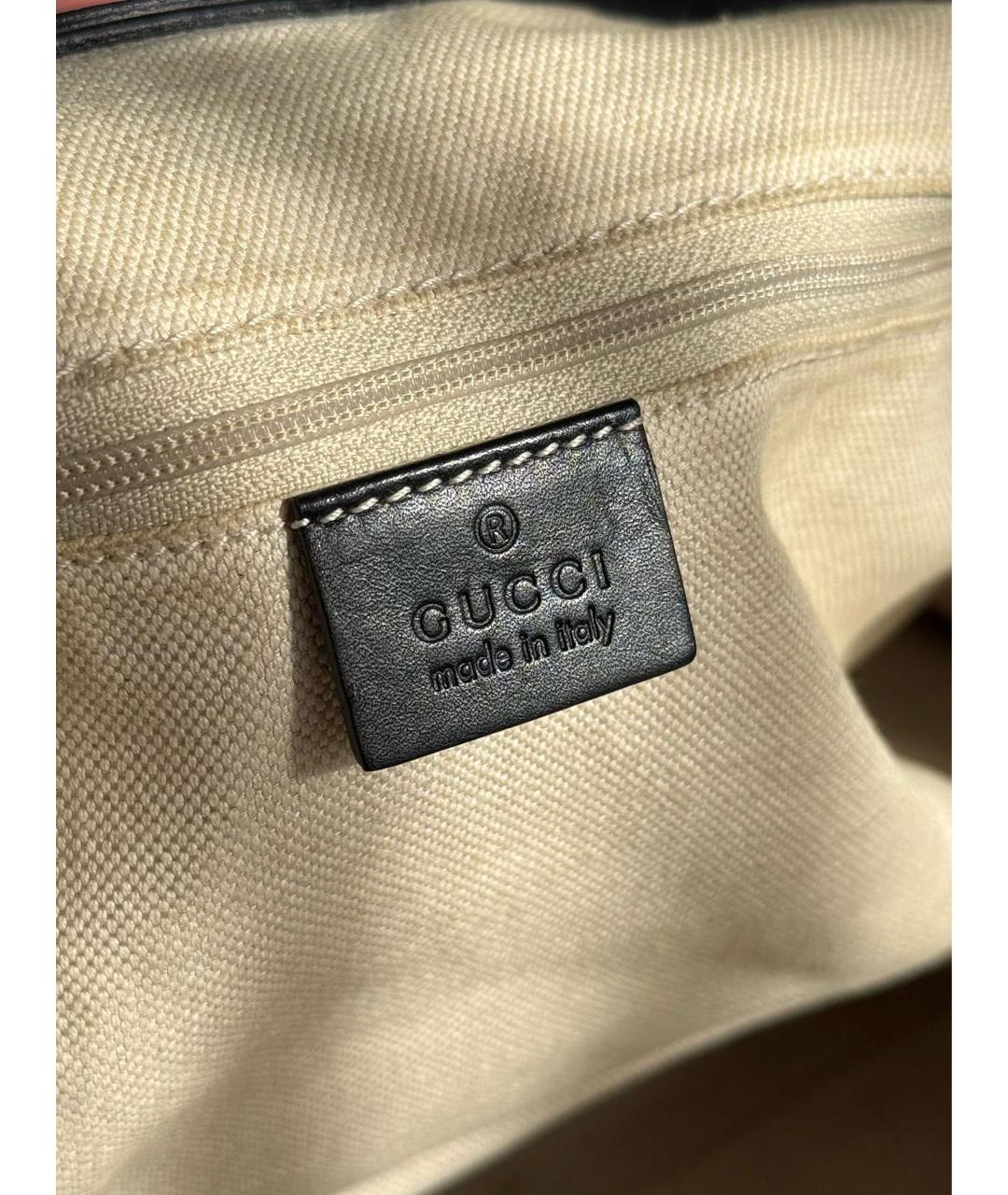 GUCCI Черная тканевая сумка тоут, фото 5