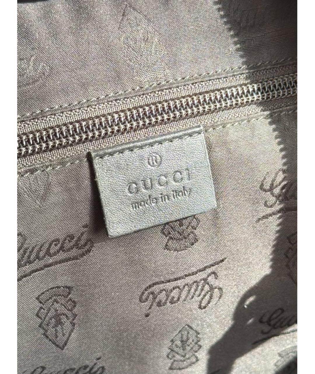 GUCCI Черная сумка тоут из канвы, фото 6
