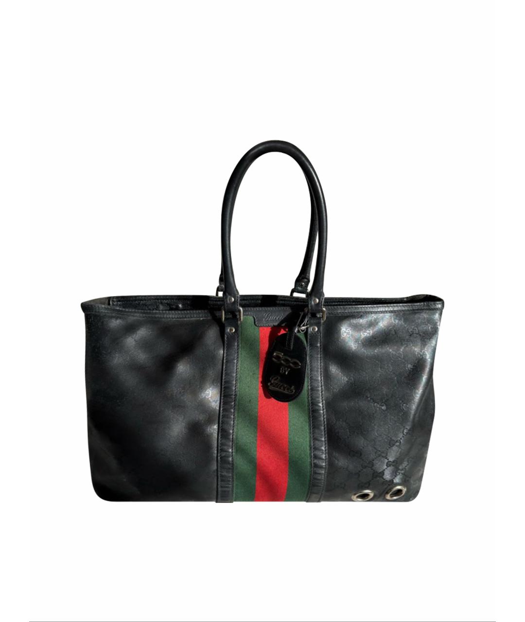 GUCCI Черная сумка тоут из канвы, фото 1