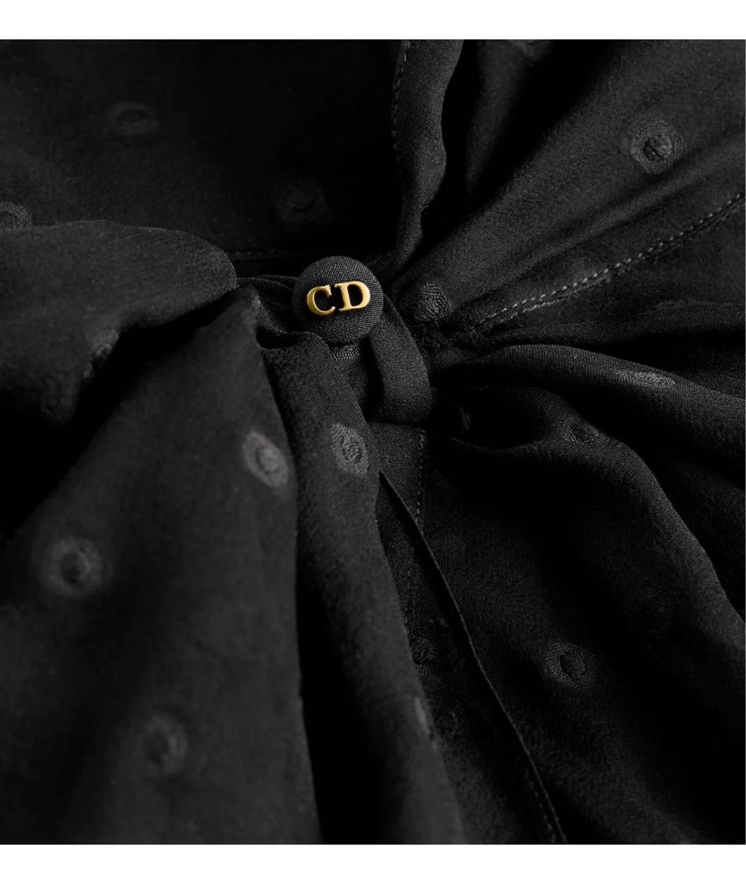 CHRISTIAN DIOR Черная шелковая блузы, фото 2