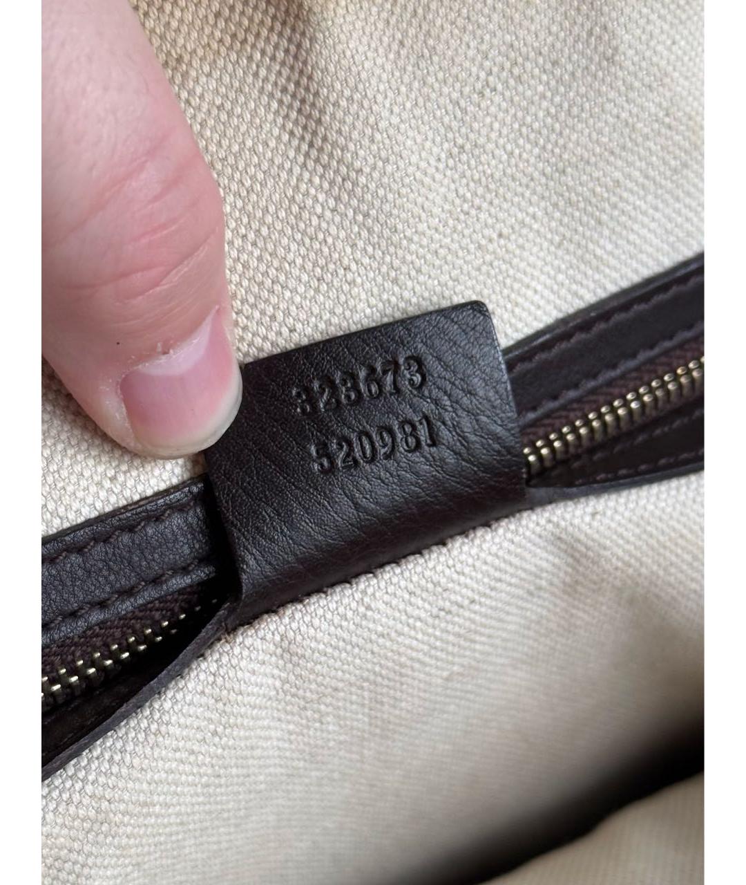 GUCCI Коричневая кожаная сумка тоут, фото 7