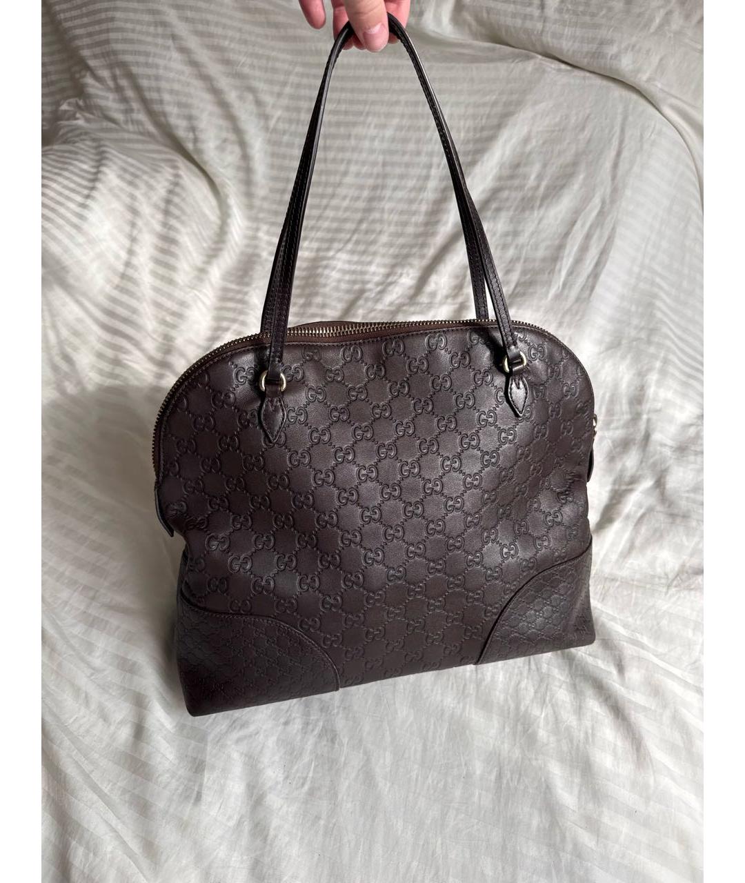 GUCCI Коричневая кожаная сумка тоут, фото 2