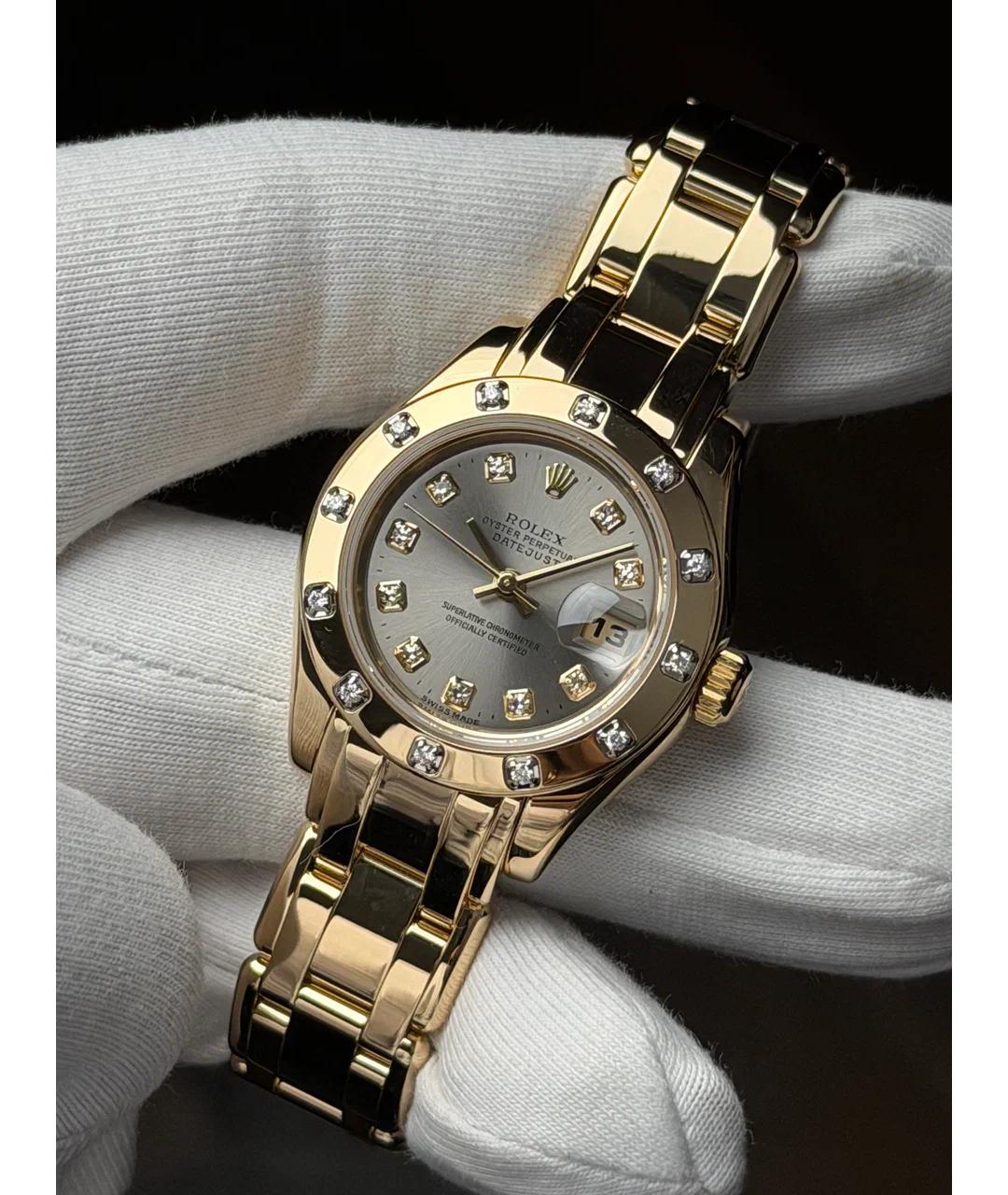 ROLEX Серые часы из желтого золота, фото 2