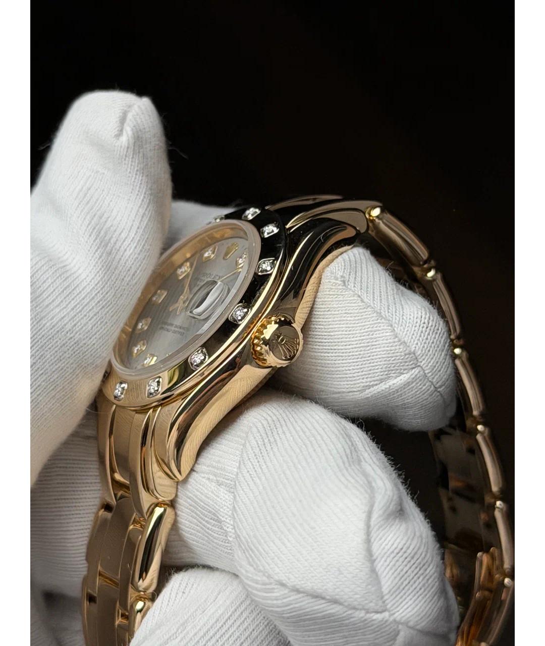 ROLEX Серые часы из желтого золота, фото 3
