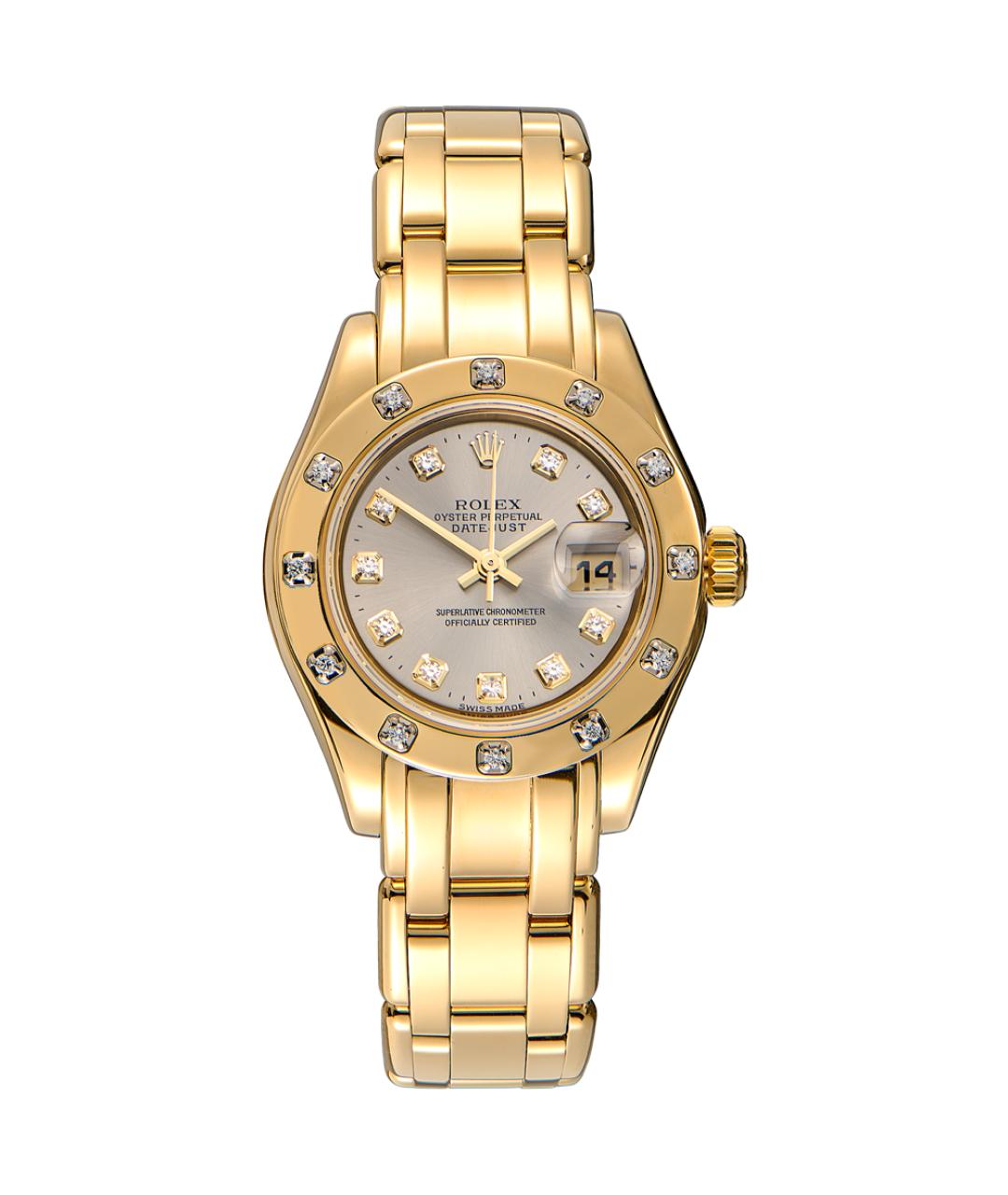 ROLEX Серые часы из желтого золота, фото 7