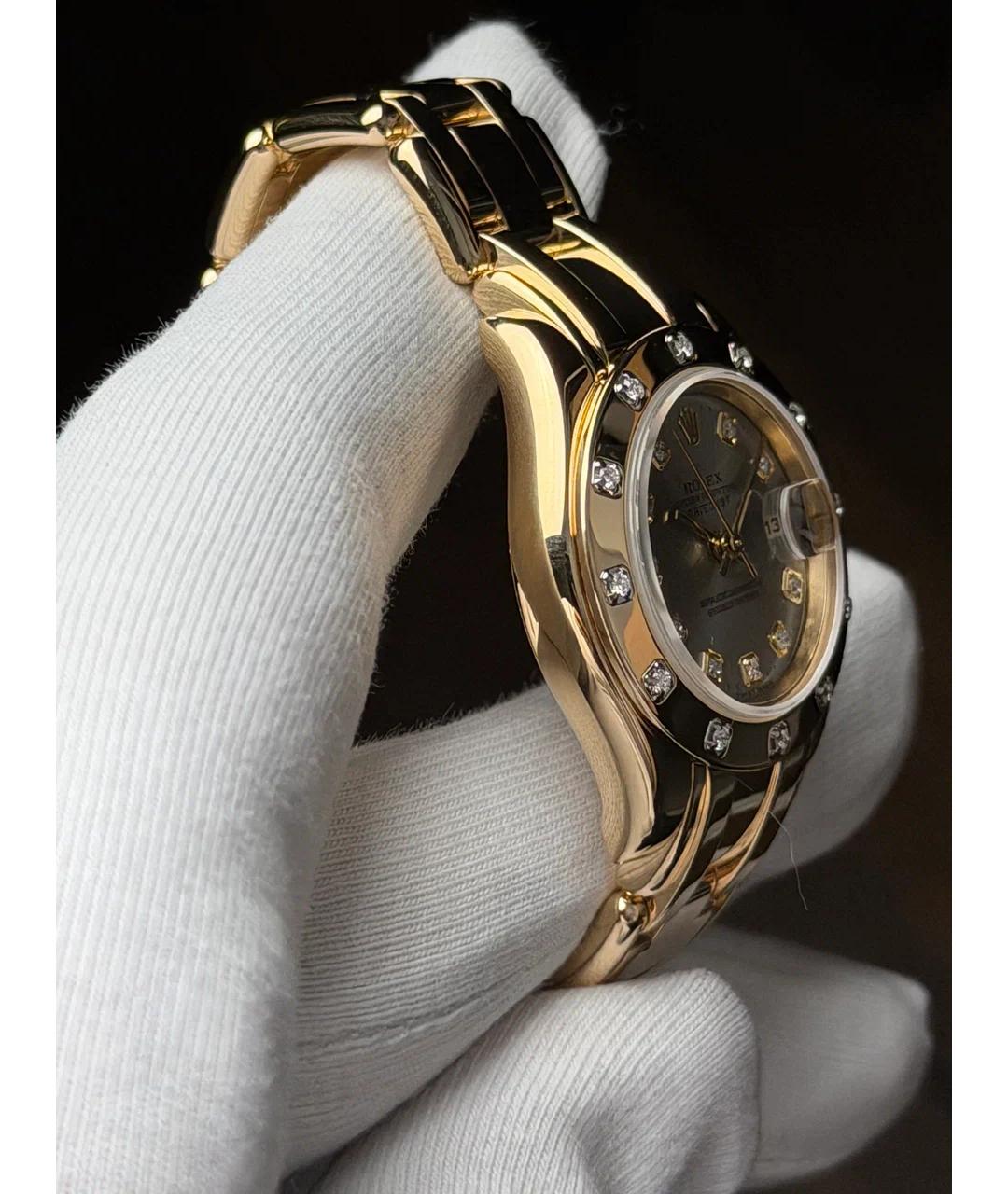ROLEX Серые часы из желтого золота, фото 4
