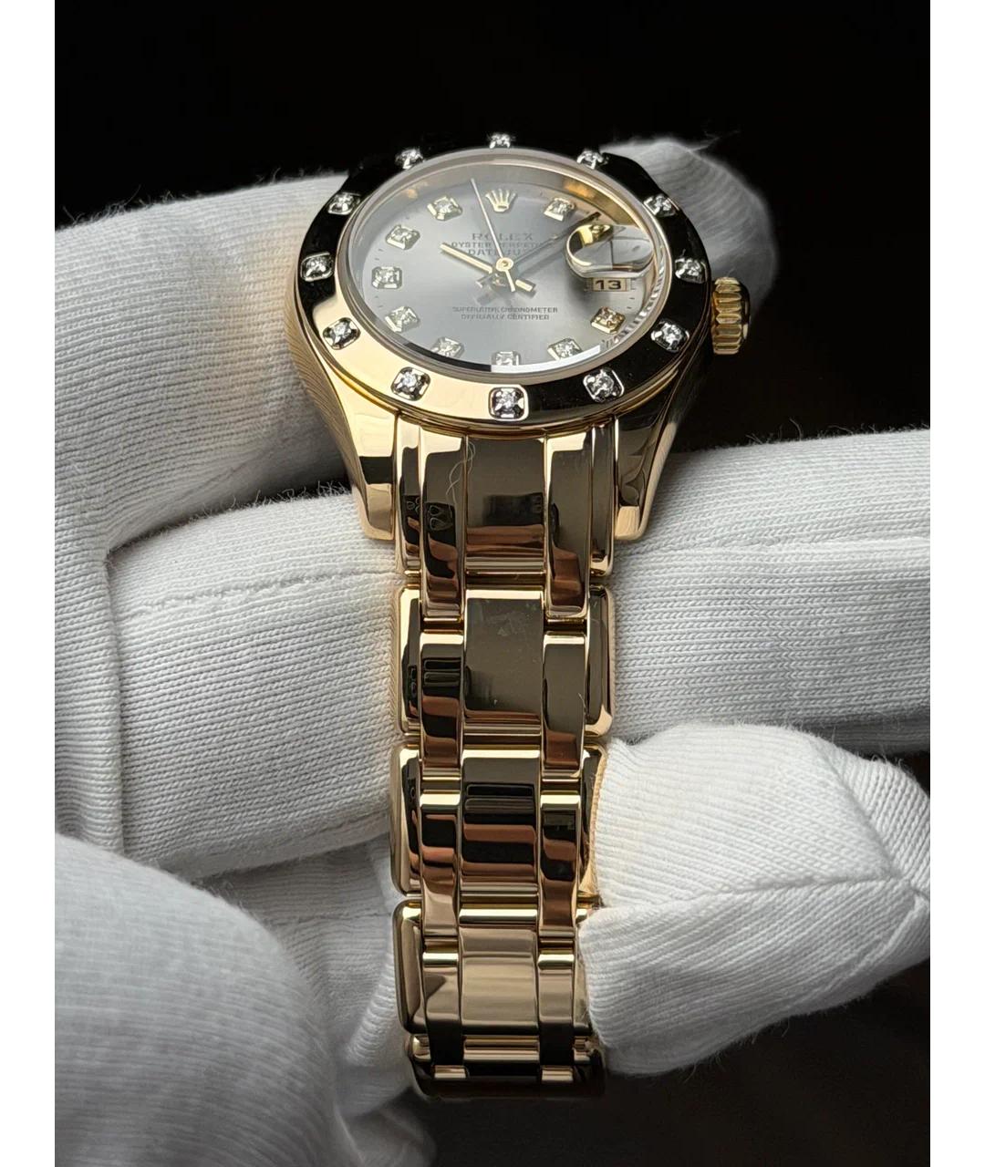 ROLEX Серые часы из желтого золота, фото 5