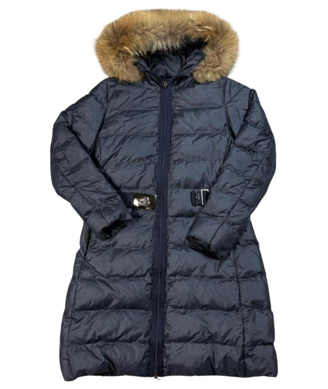 MONCLER Синий полиамидовый пуховик, фото 1