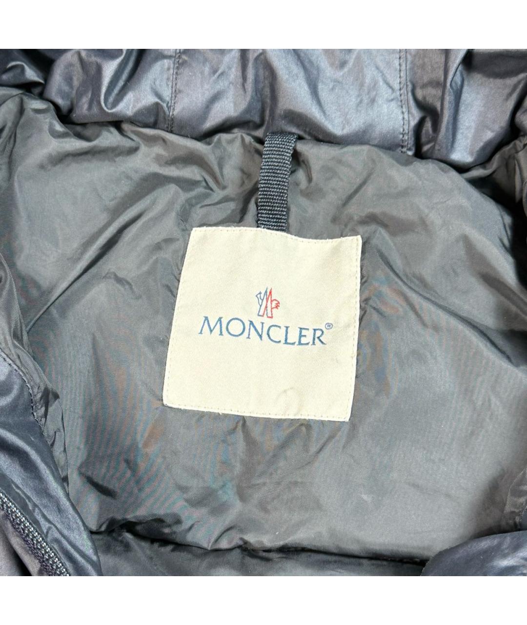 MONCLER Синий полиамидовый пуховик, фото 4