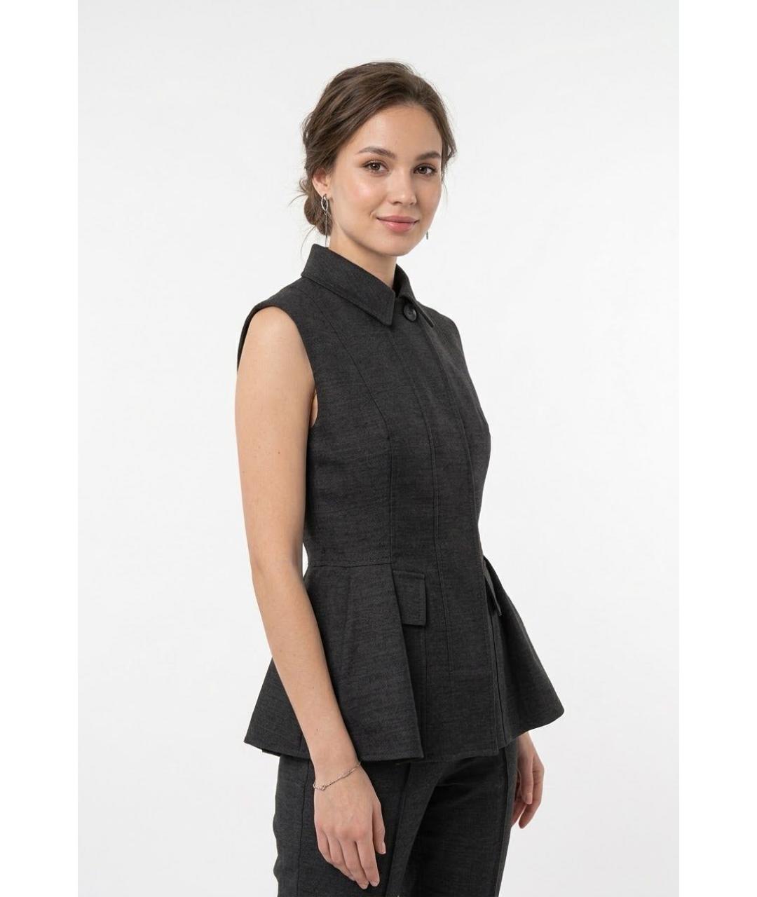 CHRISTIAN DIOR Антрацитовый шерстяной костюм с брюками, фото 5