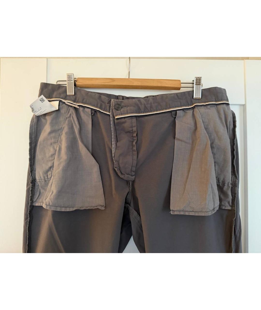 HUGO BOSS Антрацитовые хлопковые повседневные брюки, фото 3
