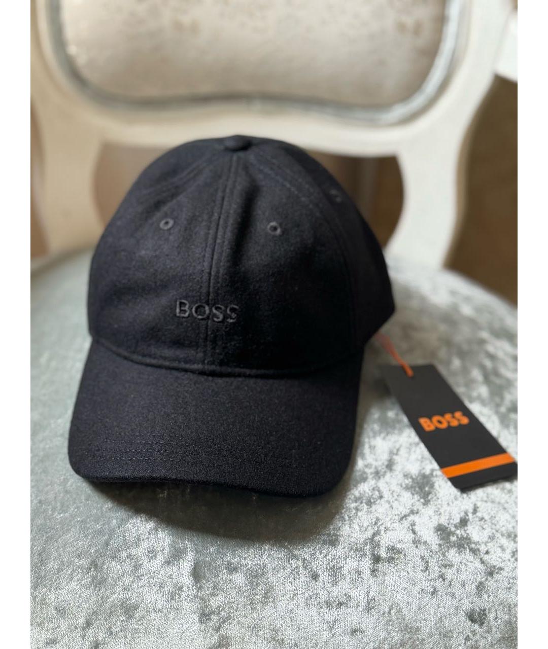 HUGO BOSS Черная шерстяная кепка/бейсболка, фото 2