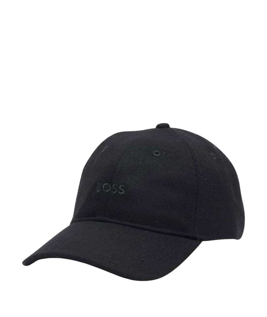 HUGO BOSS Черная шерстяная кепка/бейсболка, фото 1